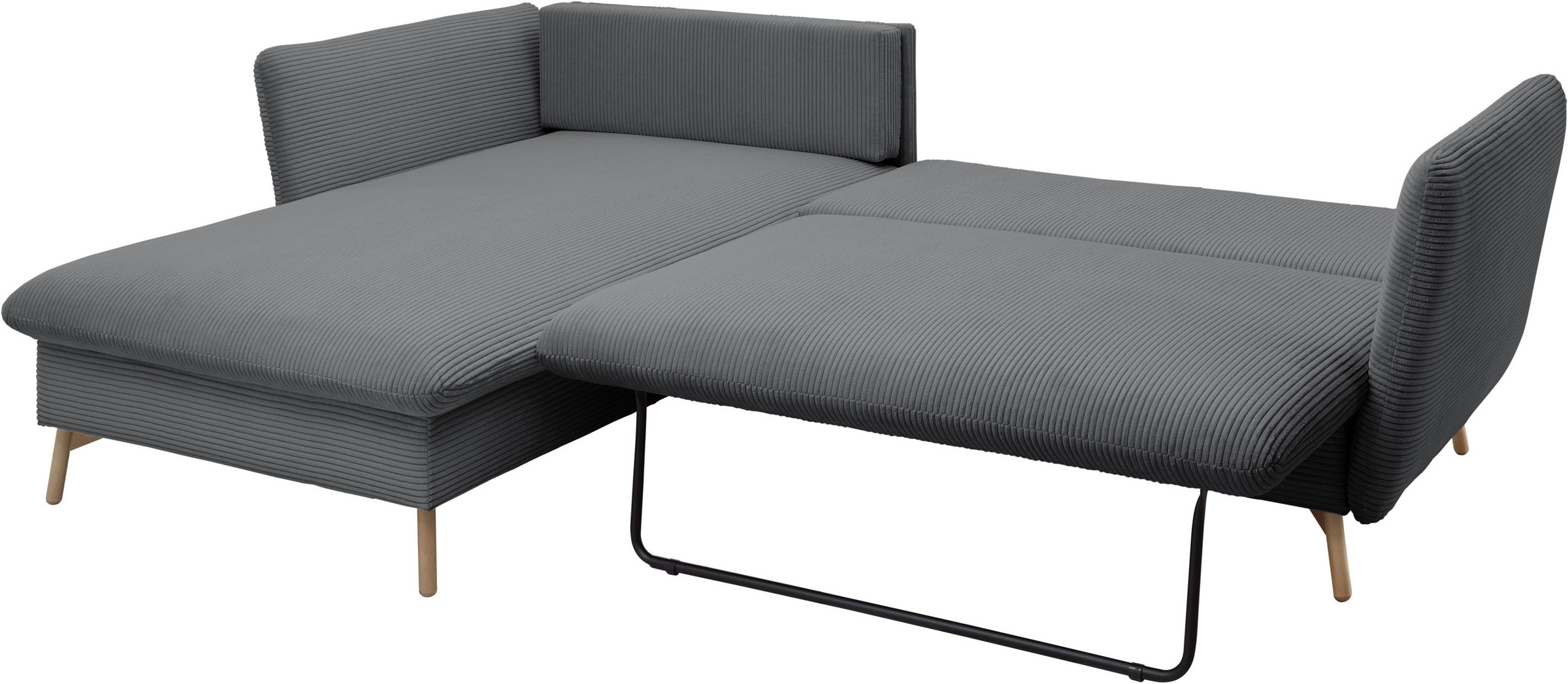 OTTO home Ecksofa »MERLE, 258 cm, L-Form, traumhafter Cord,« mit Bettfunktion und Bettkasten, Liegefläche 224 x 139