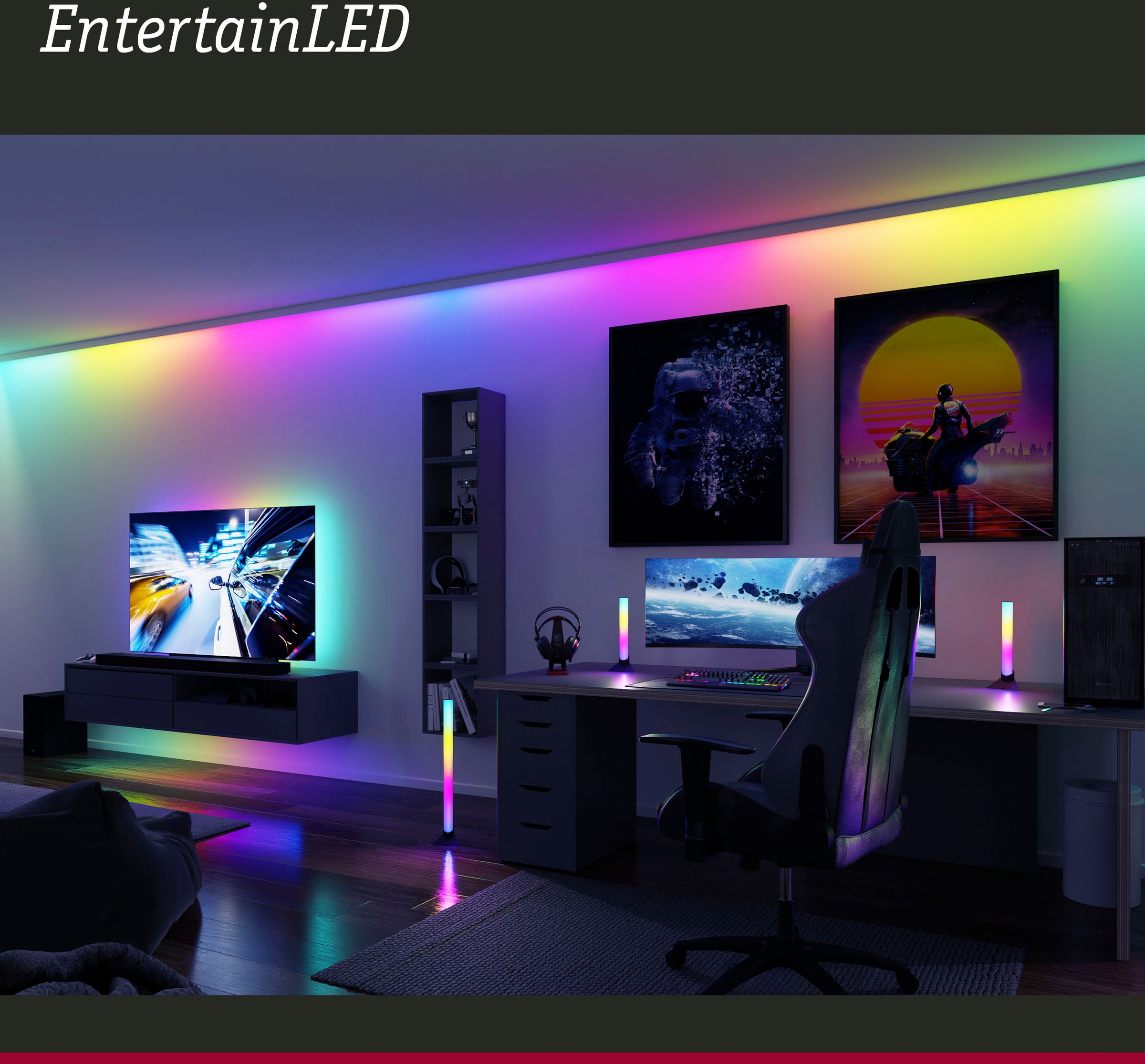 Paulmann LED-Streifen »USB LED Strip TV-Beleuchtung 55 Zoll 2m Dynamic Rainbow RGB 3,5W«, 1 St.-flammig