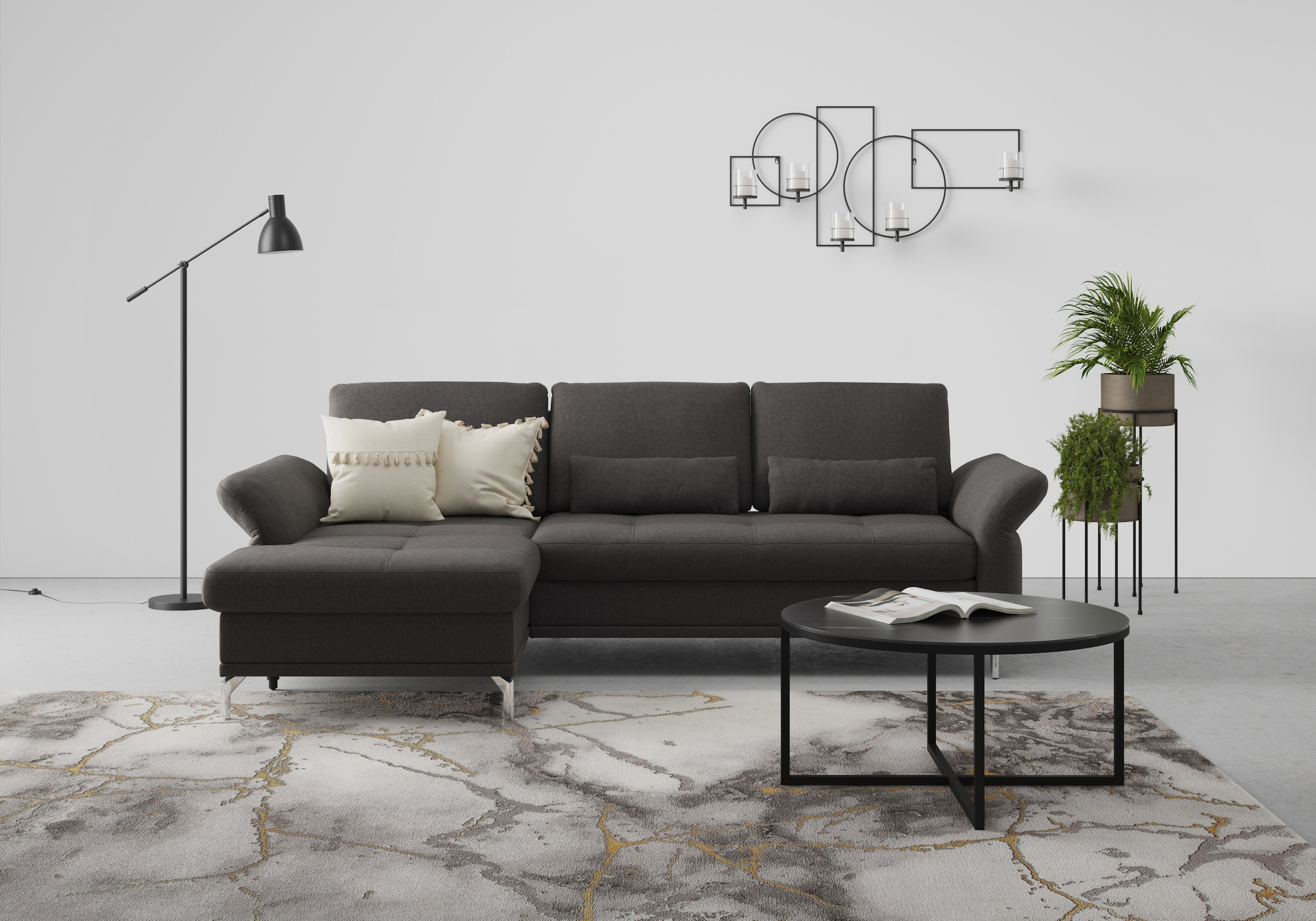 INOSIGN Ecksofa »Palm Beach L-Form«, Federkern, mit Sitztiefenverstellung, wahlweise mit Bettfunktion