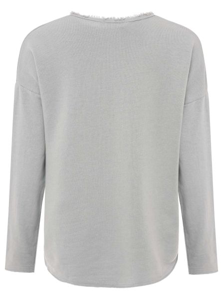 Zwillingsherz Sweatshirt »"Positive Mind"«, Mit V-Ausschnitt im Used Look und Stempeldruck