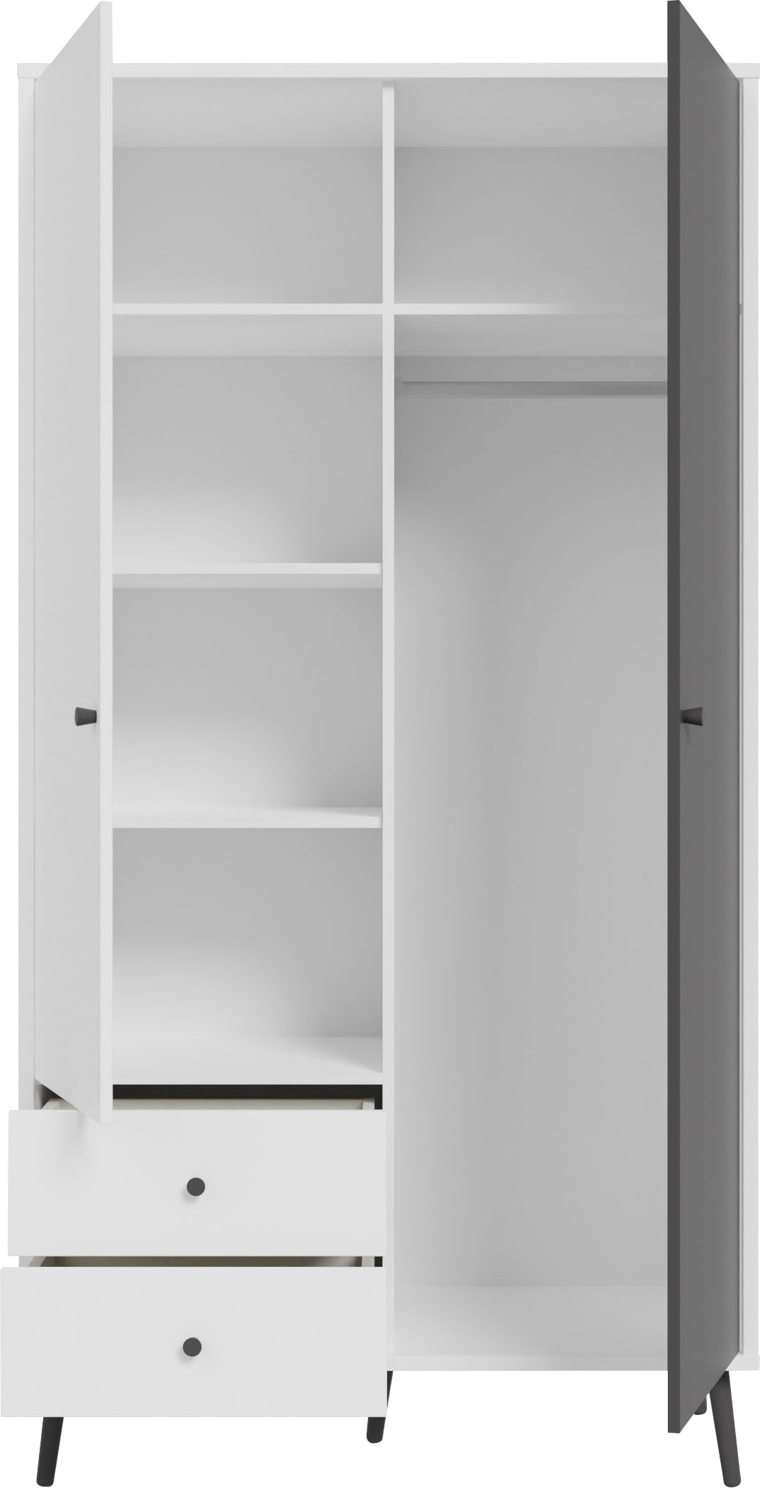 FORTE Drehtürenschrank »Harllson EasyKlix by Forte«, Montage von Korpus und Türen ohne Werkzeug oder Schrauben