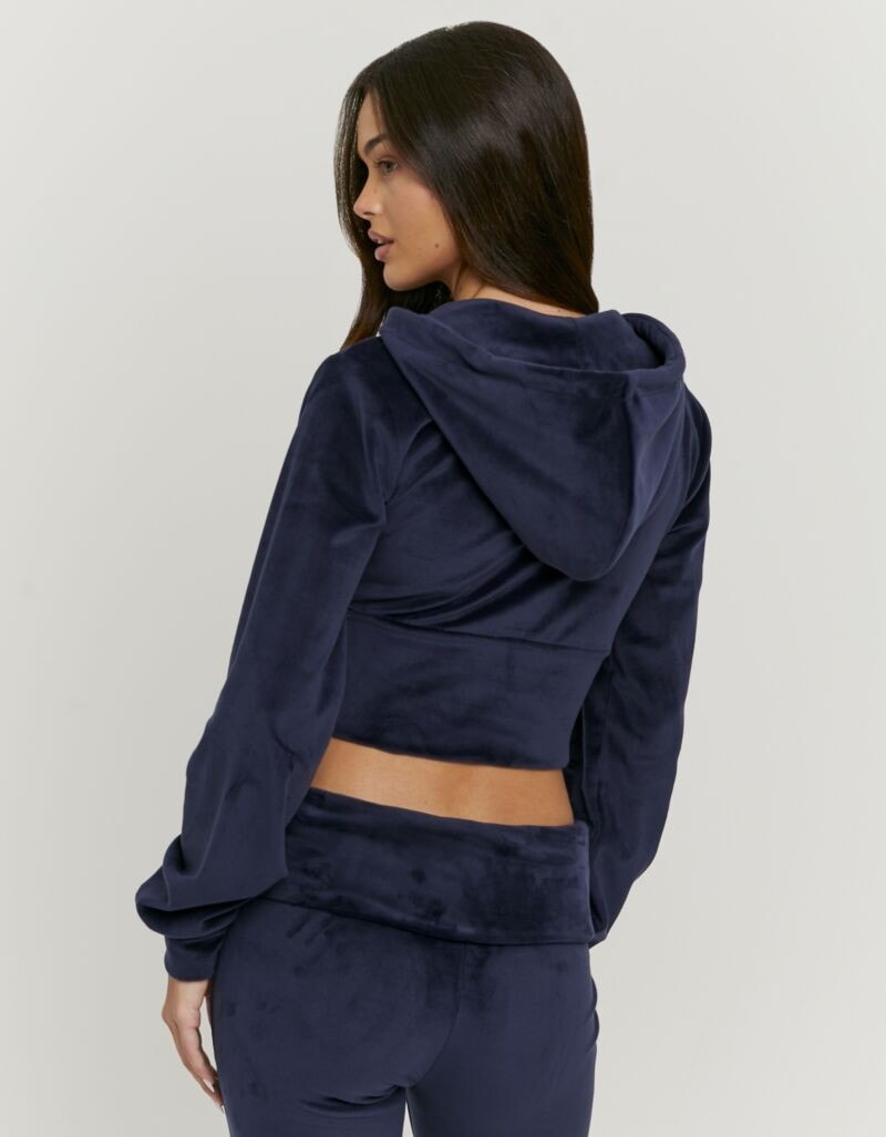 Tally Weijl Kapuzensweatjacke »SSWPELOUNGIE« Materialmix, figurbetont, cropped, aus Samt mit breitem Saum