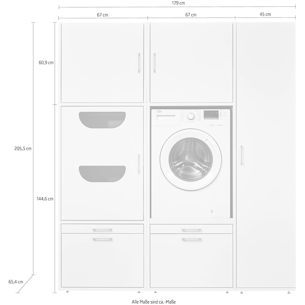 WASHTOWER Schrank-Set »15«, (6 St.)