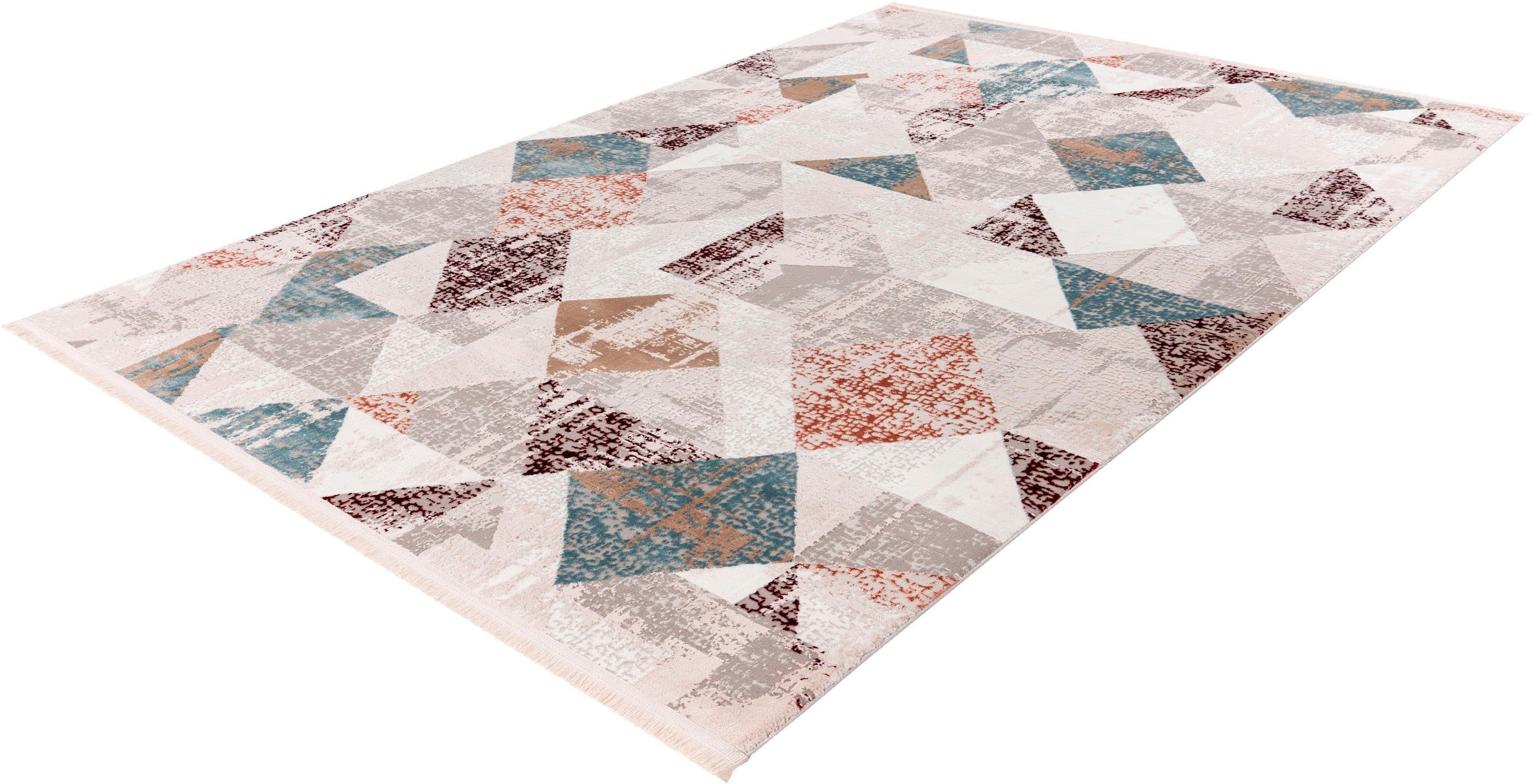 calo-deluxe Teppich »Miran 125« rechteckig 12 mm Höhe Vintage Design, mit Fransen, Wohnzimmer