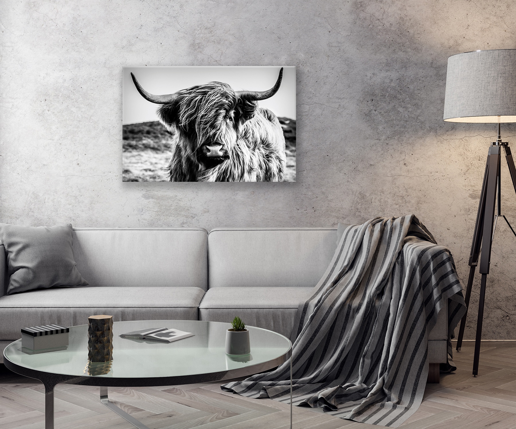 Bönninghoff Leinwandbild »Wandbild HOCHLANDRIND – Leinwandbild Keilrahmen Deko modern« Hochlandrind | Kuh | Kuhbilder 1 Stk. tlg. auf Keilrahmen gespannt
