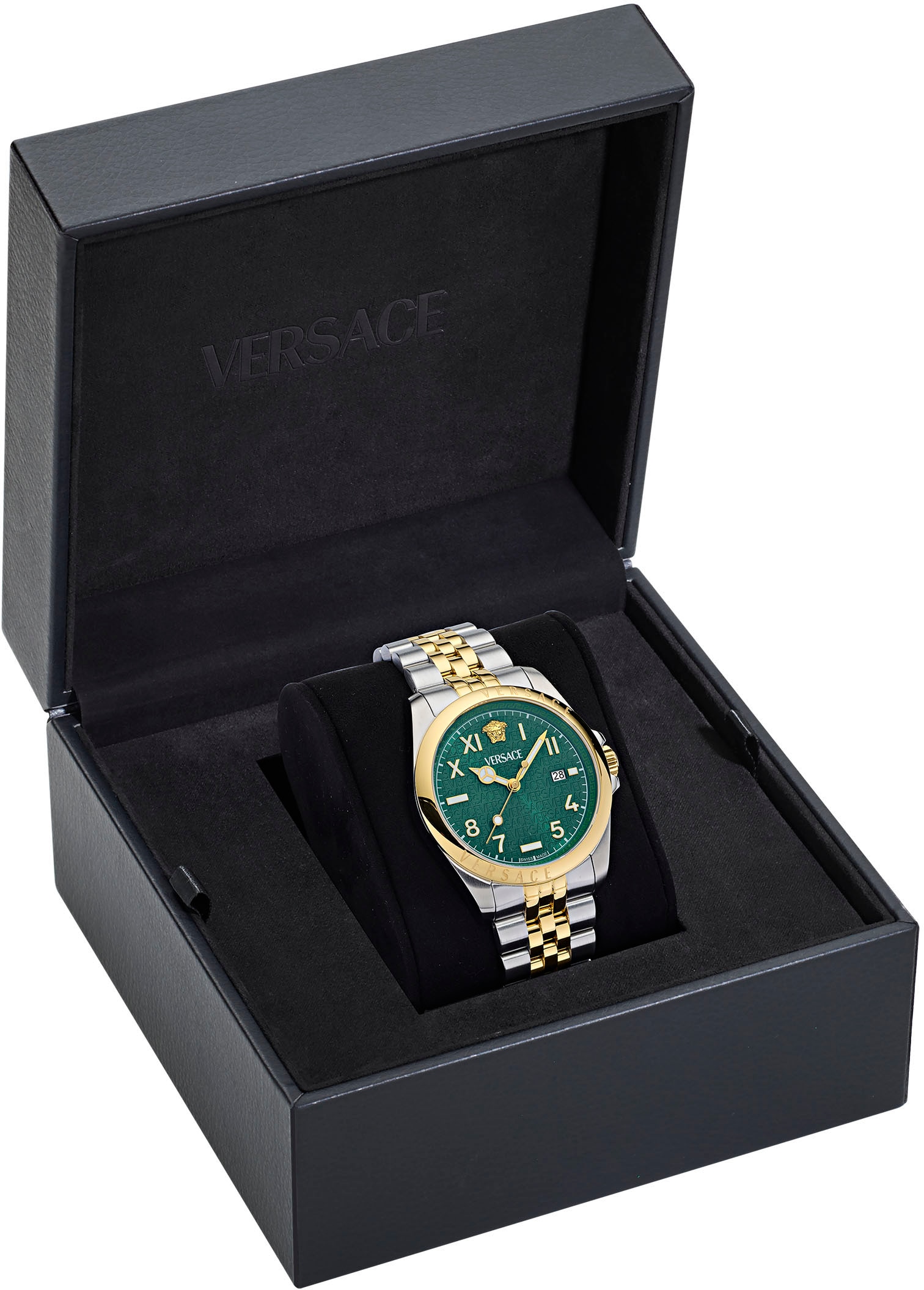 Versace »VERSACE ANTEO« Armbanduhr, Herrenuhr, Swiss Made, Saphirglas, Edelstahlarmband, Datum