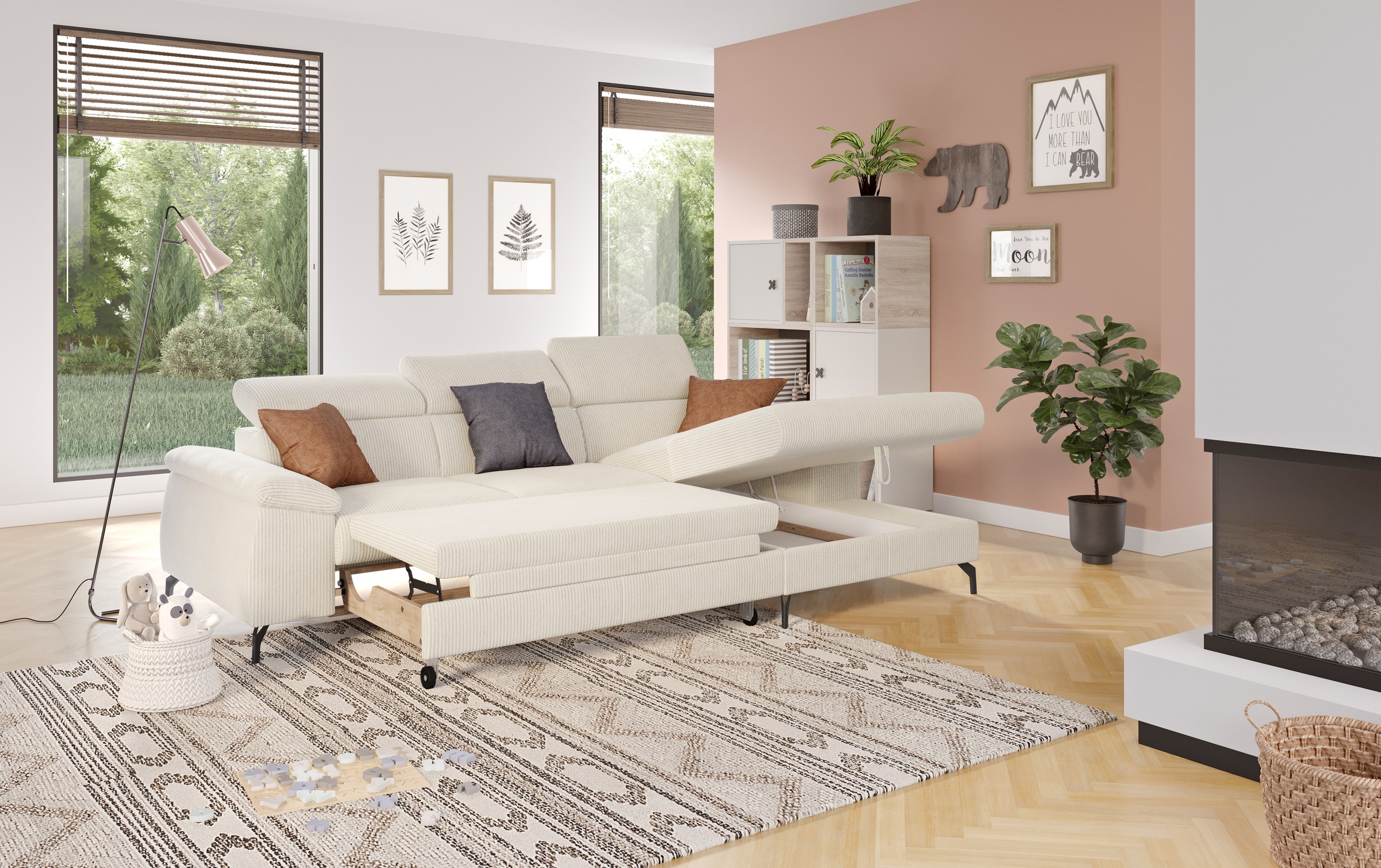 COTTA Ecksofa »Kitty L-Form«, mit Kopfteilverstellung, wahlweise mit Bettfunktion & Bettkasten