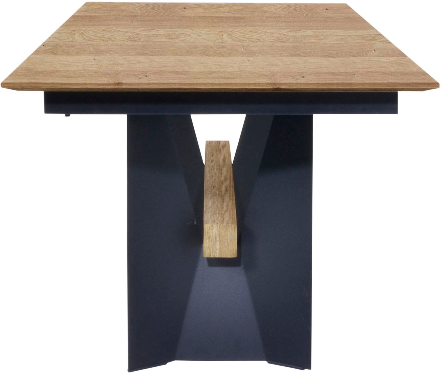 K+W Komfort aus Tisch Esstisch, in & 2 mit bestellen Breiten Wohnen bequem fix, Gestell Massivholzbalken, Metall