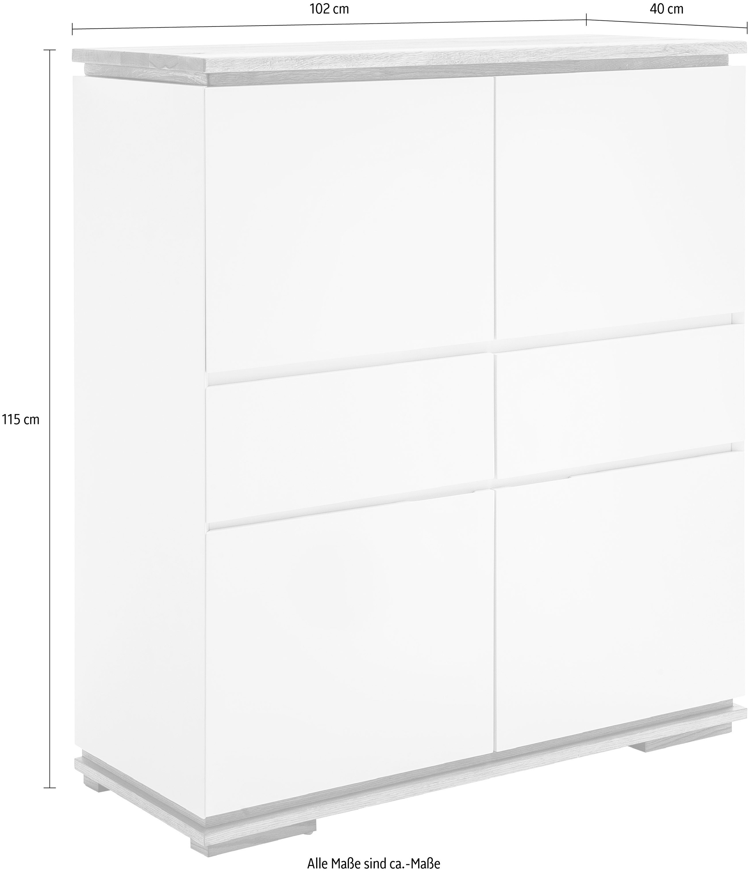 MCA furniture Highboard »Chiaro«, Breite ca. 102 cm