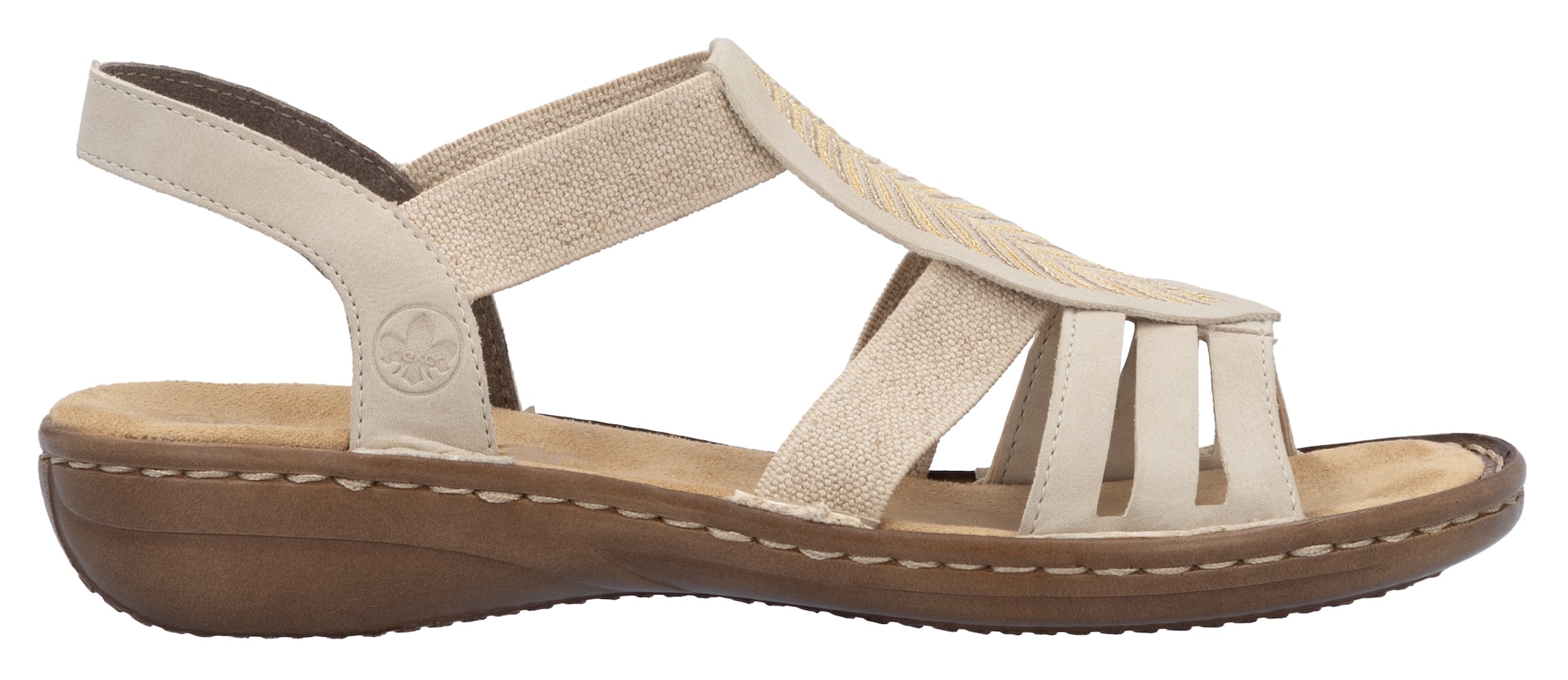 Rieker Sandale  Sommerschuh, Schlupfschuh, Sandalette mit praktischen Gummizügen