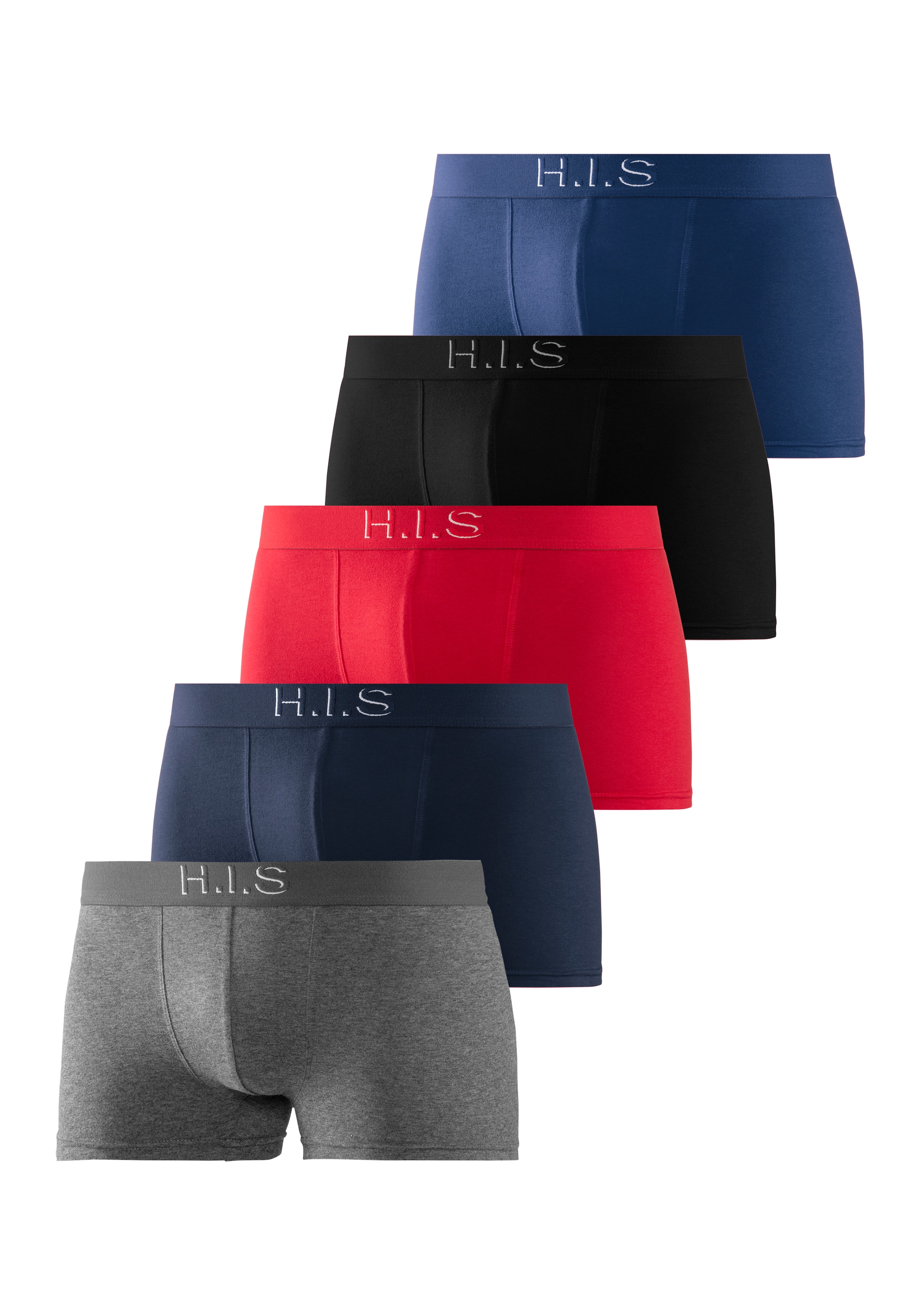 H.I.S Boxer »Boxershorts für Herren« Packung, 5 Stk. Logo Webbund mit 3D Effekt
