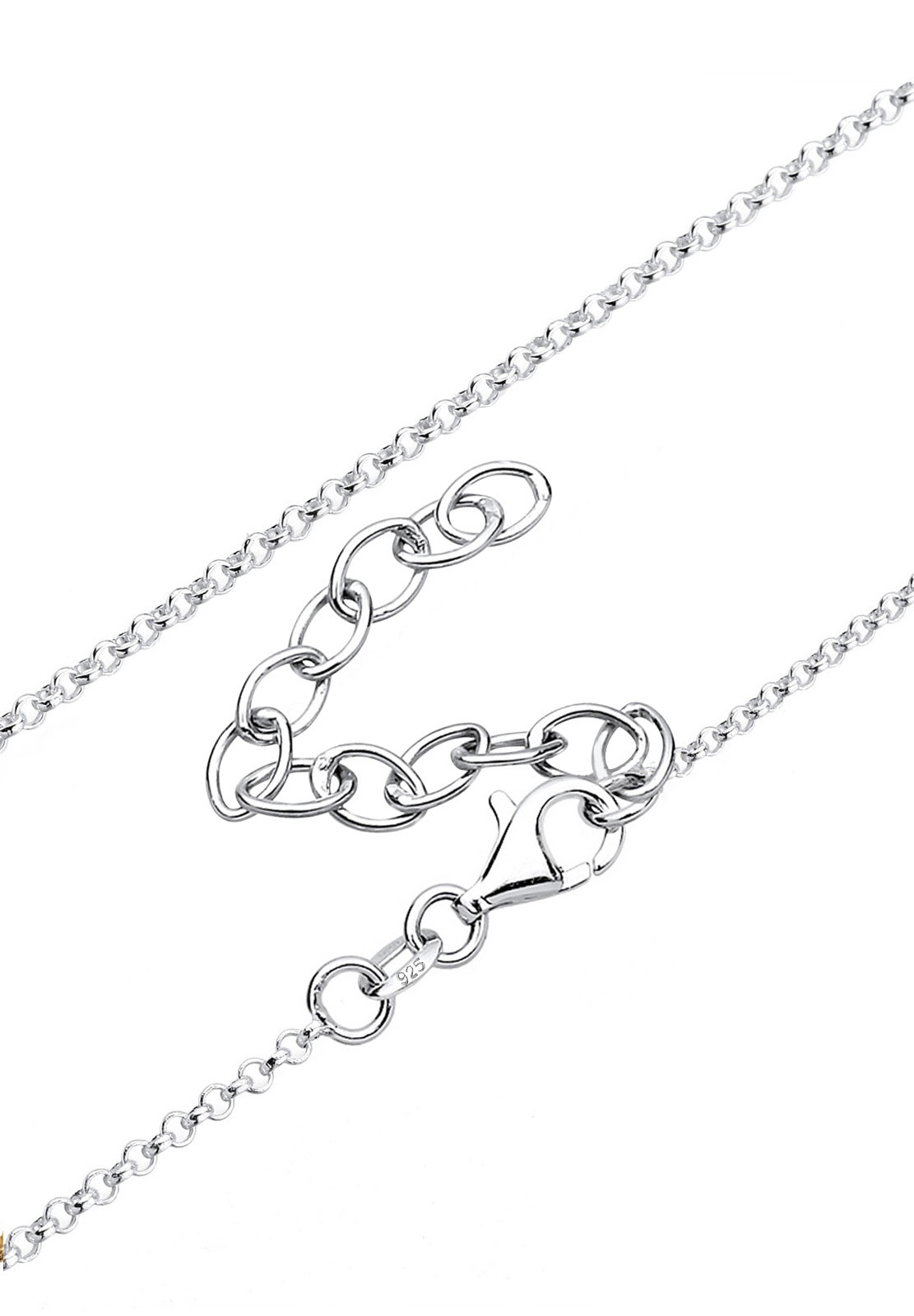 Elli Lange Kette »Halskette Perlmuttscheibe Ornament Zirkonia 925 Silber«