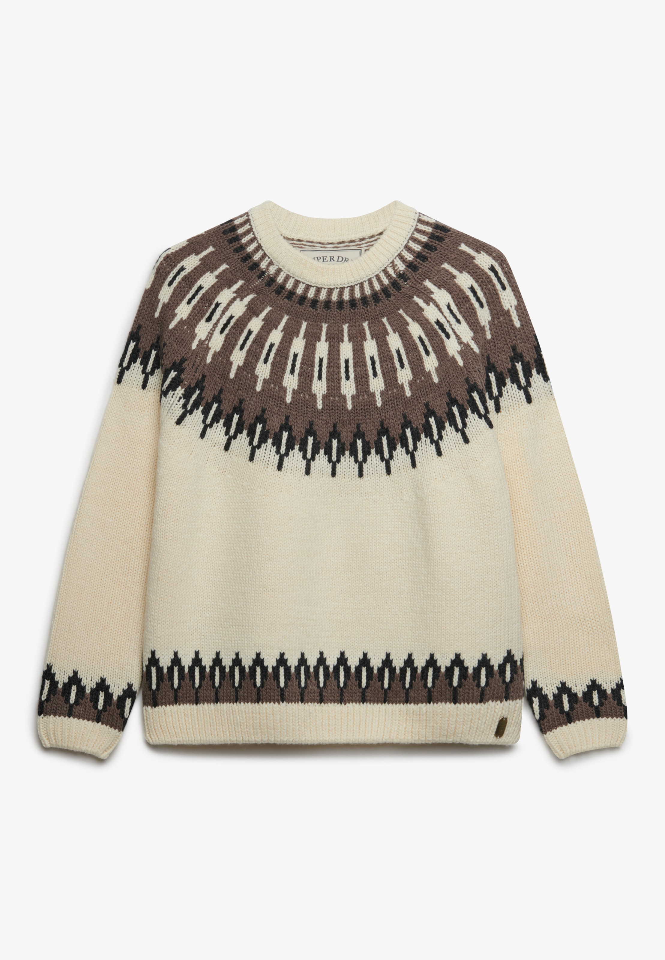 Superdry Strickpullover »CREW NECK JUMPER« Materialmix, loose fit, hochwertig mit Woll-Anteil