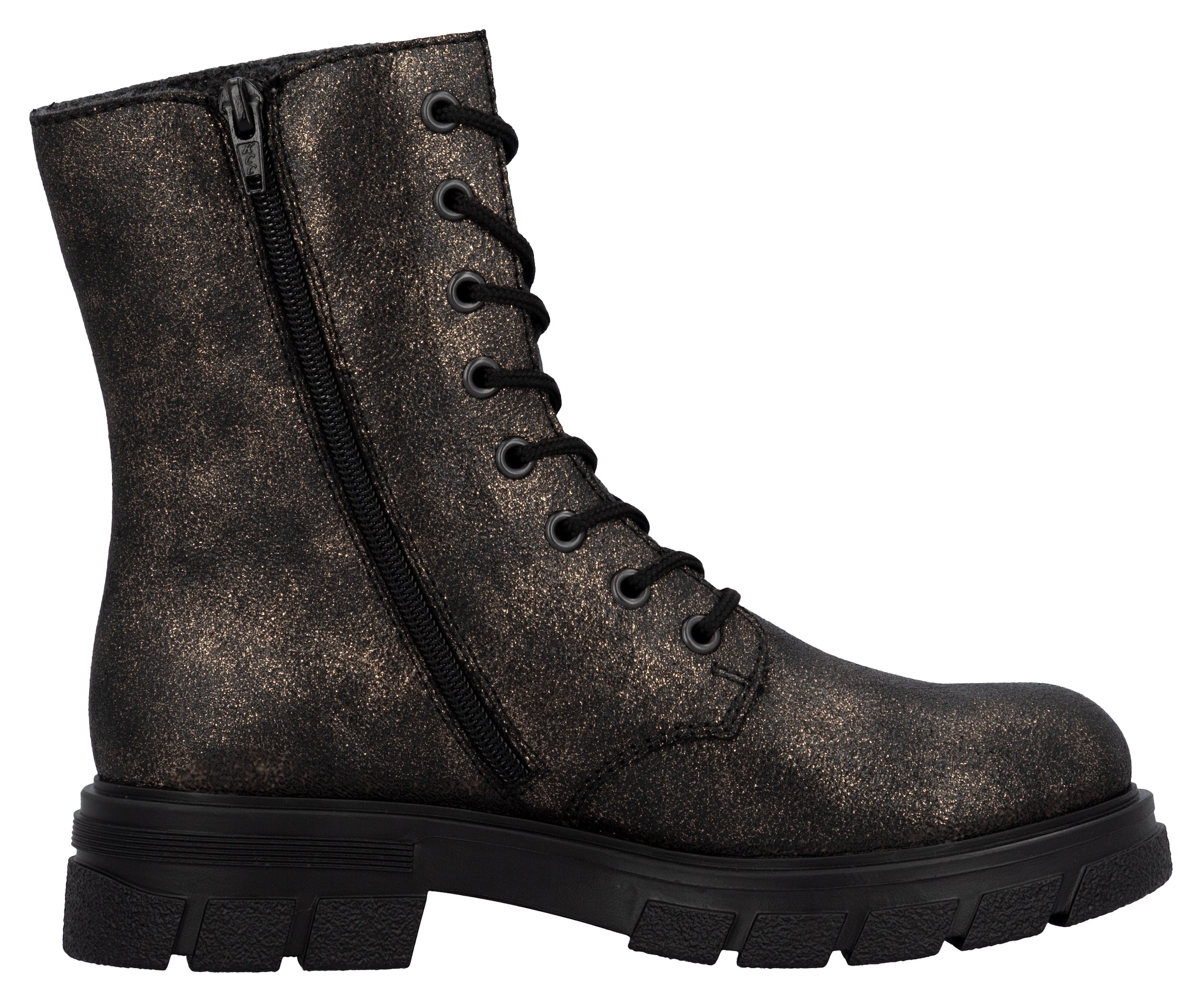 Rieker Schnürboots  , Stiefelette, Blockabsatz, mit zusätzlichem Innenreißverschluss