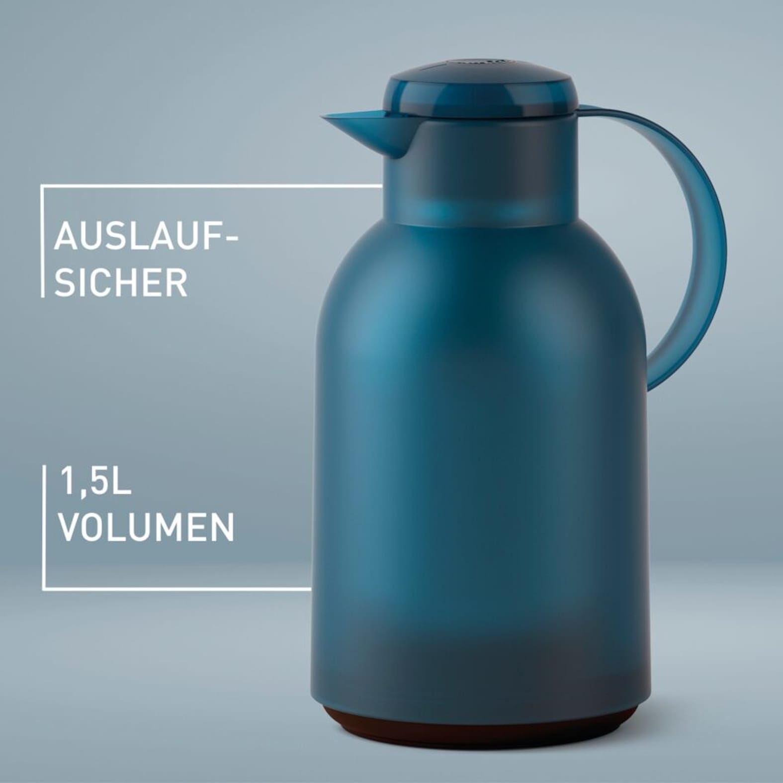 Emsa Isolierkanne »Samba«, 1,5 l, XXL-Modell, zeitloses Design, einfacher Knopfdruck, 24h kalt, 12h warm