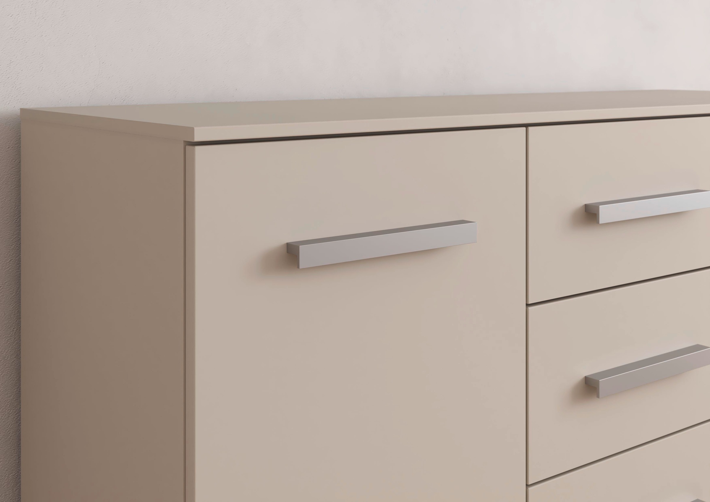 rauch Schubkastenkommode »Sideboard Kommode Kombikommode KOLUNA mit Dekorfront«, (Breite 120 cm), vier große Schubladen, mit insgesamt 4 Einlegeböden MADE IN GERMANY