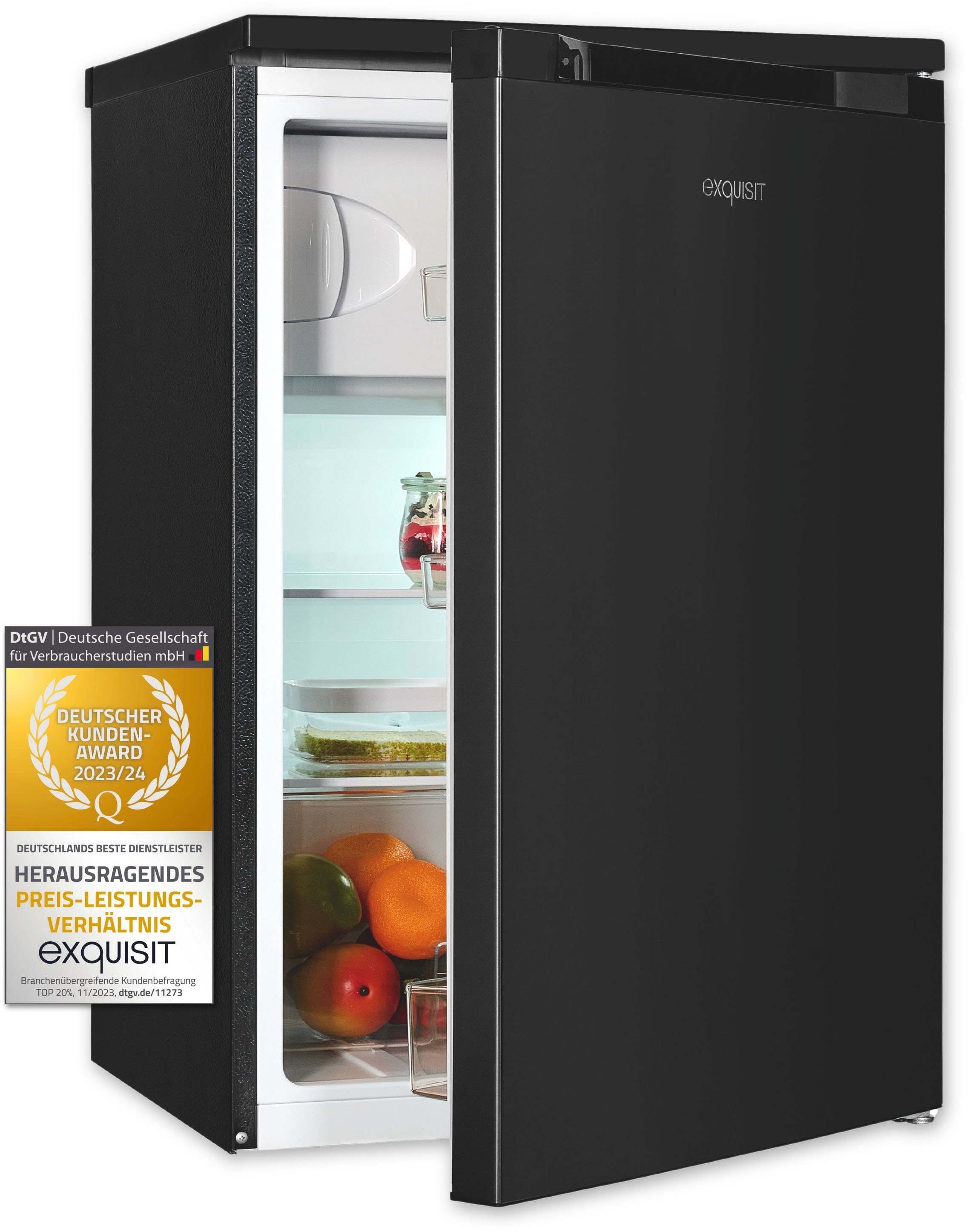 exquisit Kühlschrank »KS16-4-051C« 84,5 cm hoch 54,9 cm breit 107 L Mini-Kombi: stufenlos regulierbar, hell & für jede Küche