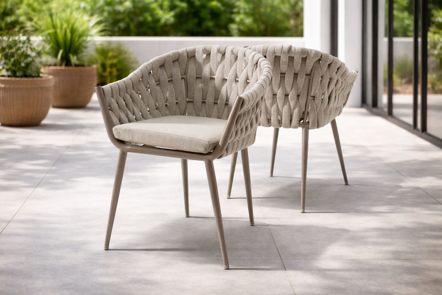 Destiny Gartensessel "MOLINO" Set, 2 Stk. tlg. Aluminium, Rope