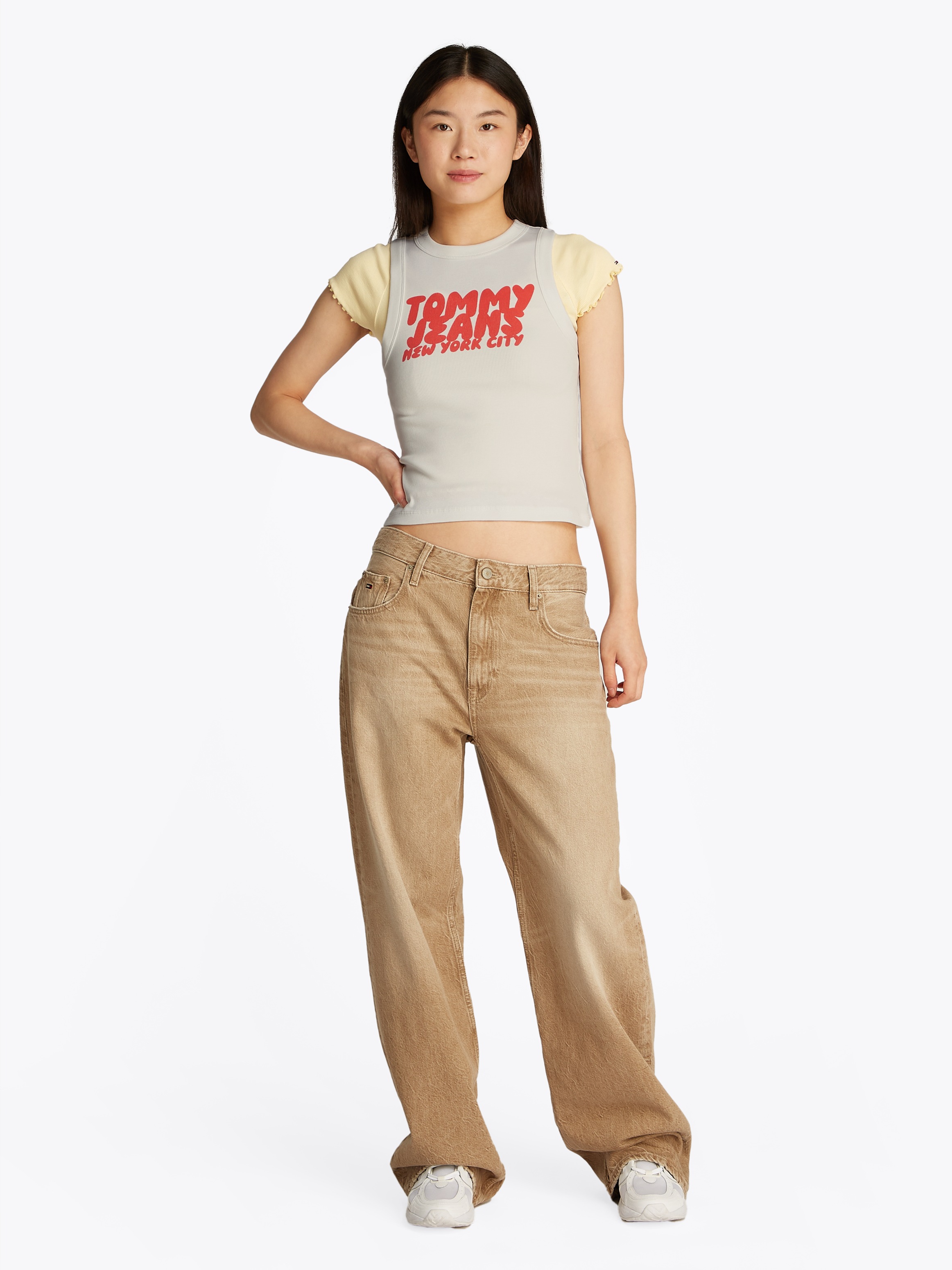 Tommy Jeans Tanktop »TJW SLIM SH TJ BUBBLE TANK«, mit Logodruck