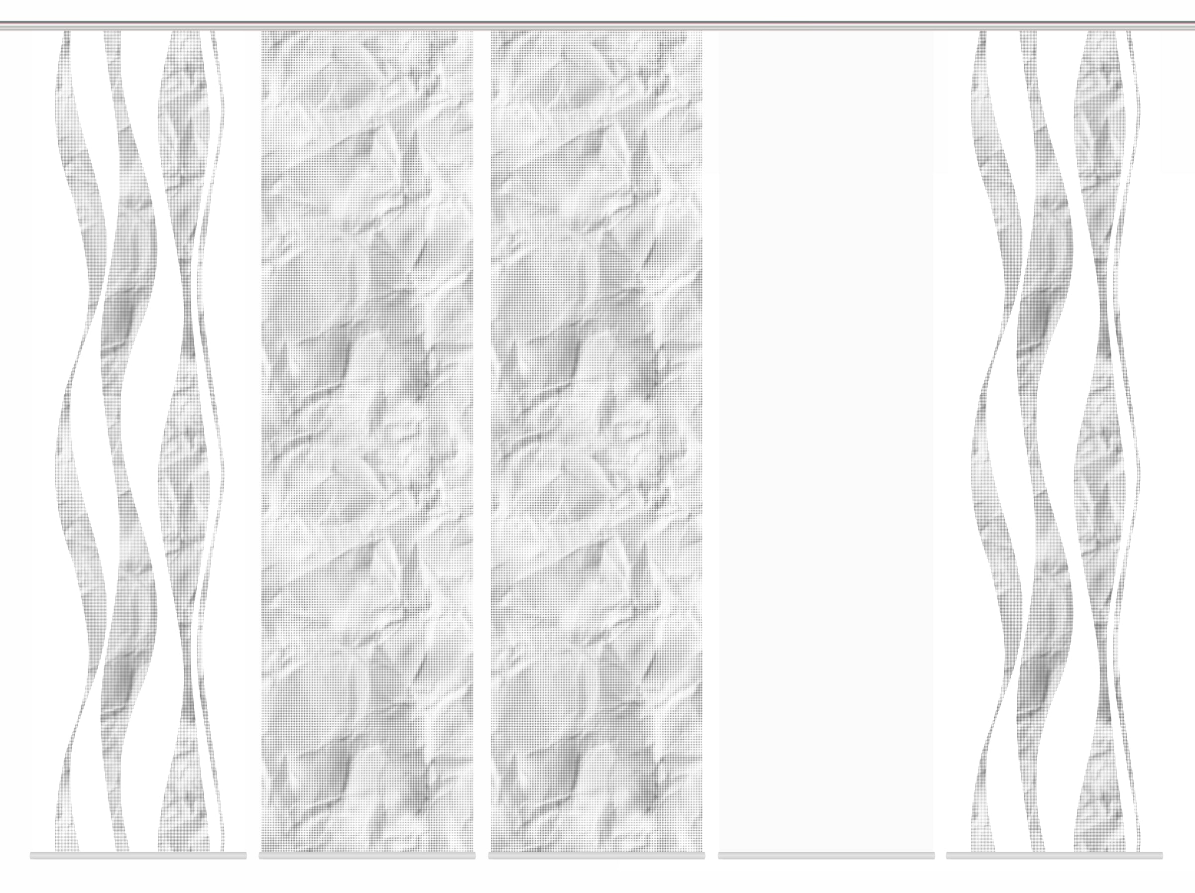 HOME WOHNIDEEN Schiebegardine »SOEREN« Paneelwagen 5 Stk. tlg. SCHIEBEVORHANGSET,SEIDENOPTIK,DIGIDRUCK