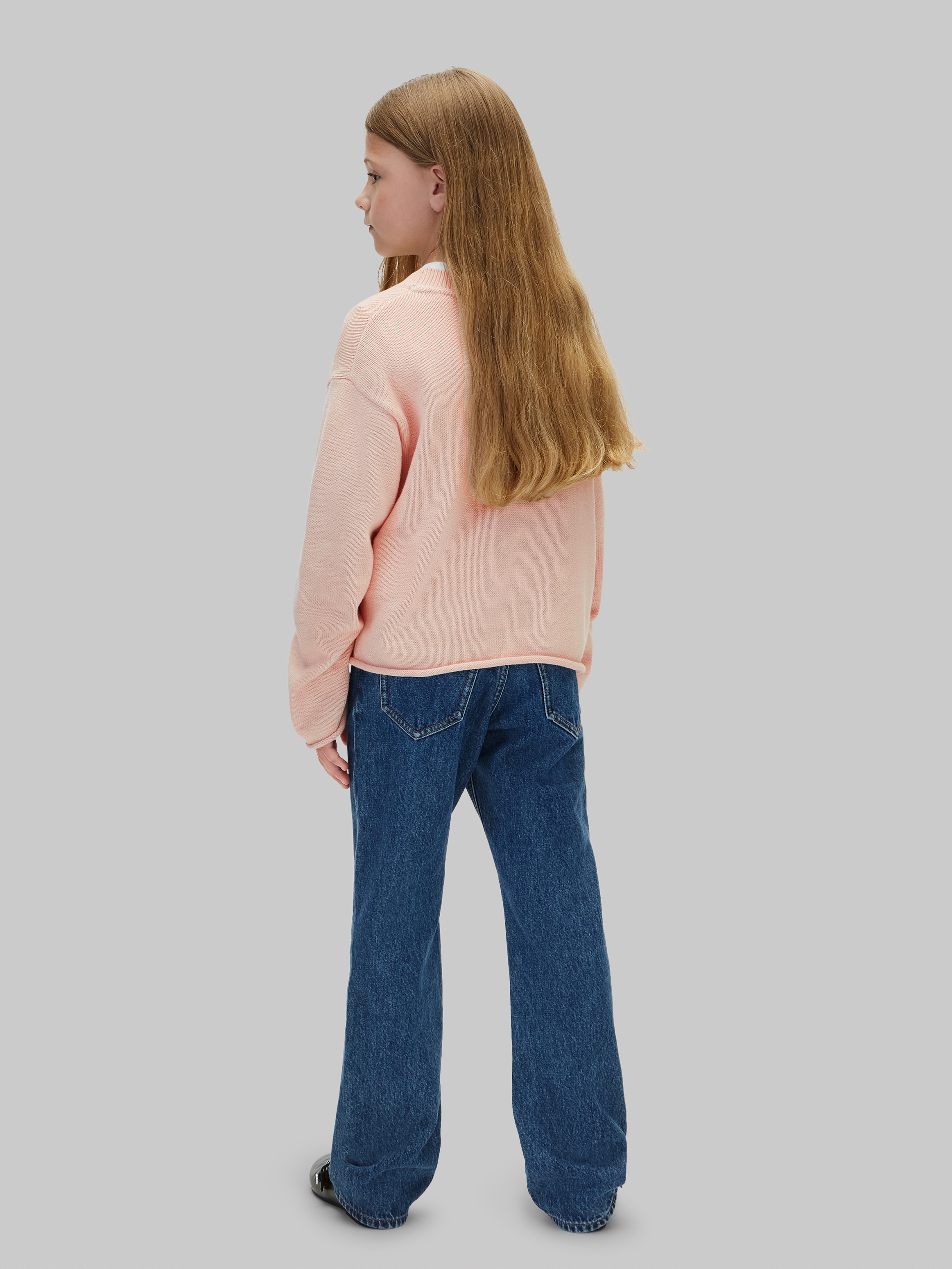 Calvin Klein Jeans Strickpullover Rundhalsausschnitt, Regular Fit, große Stickerei