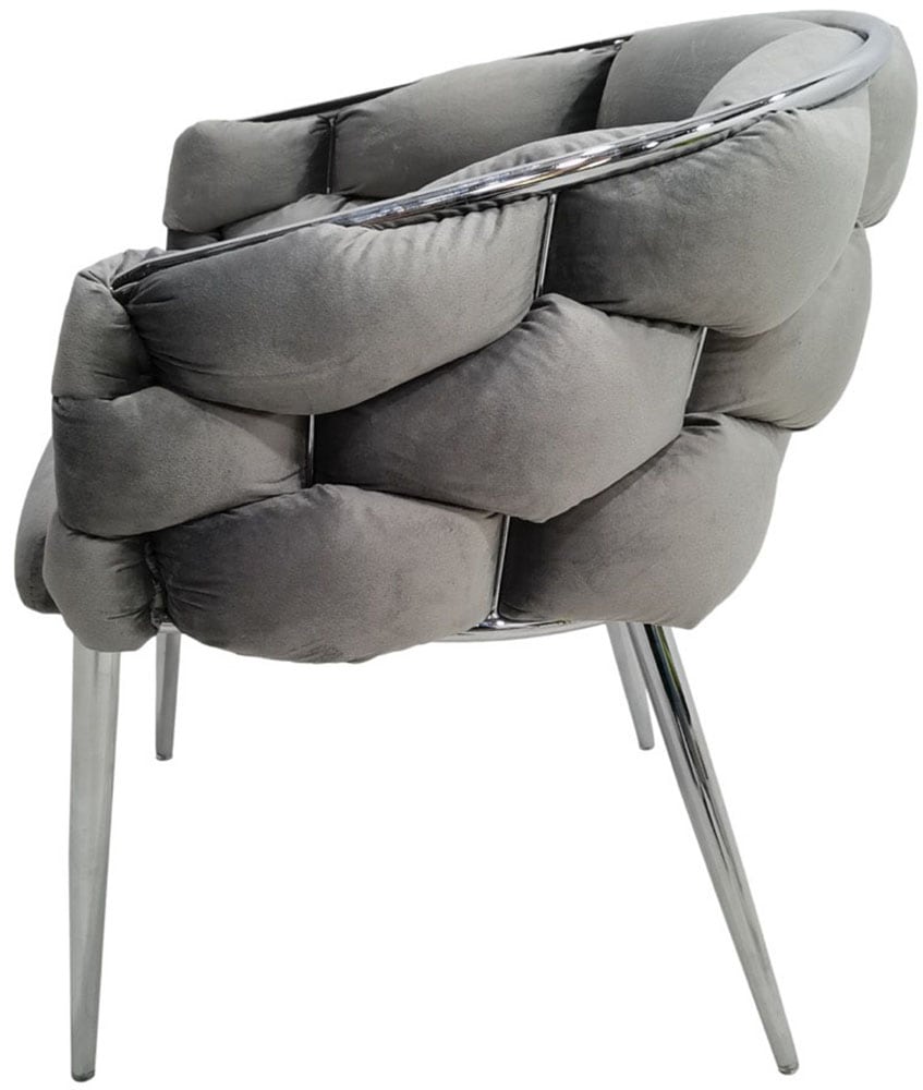 Kayoom Polsterstuhl »Stuhl Grace 125 2er-Set, Gestell aus Eisen, bequem gepolstert«, (Set), 2 St., Graziöses Design, absolutes Eye-Catcher, geflochtener Rücken
