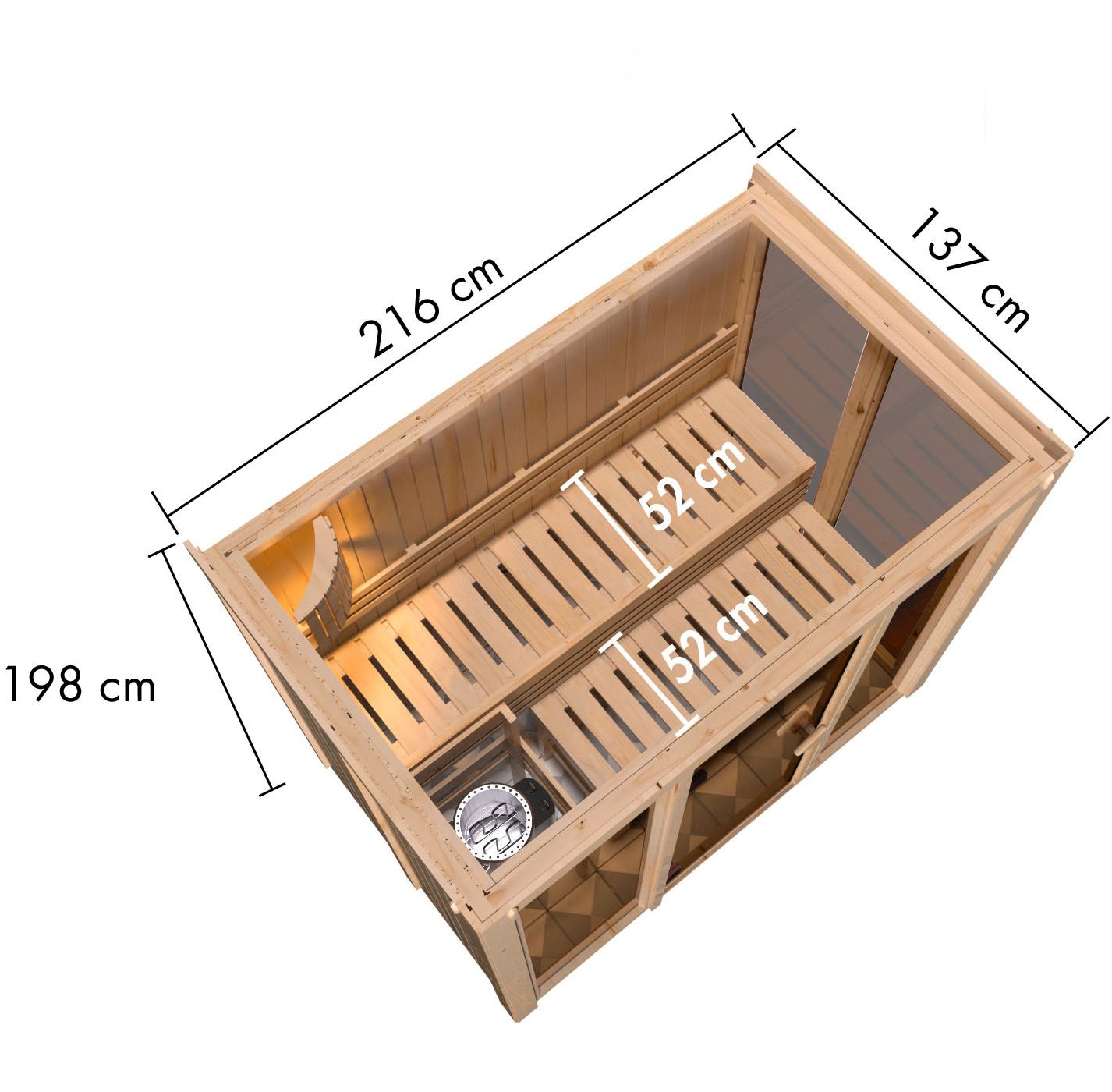 Karibu Sauna »Vivi 3« Set, 