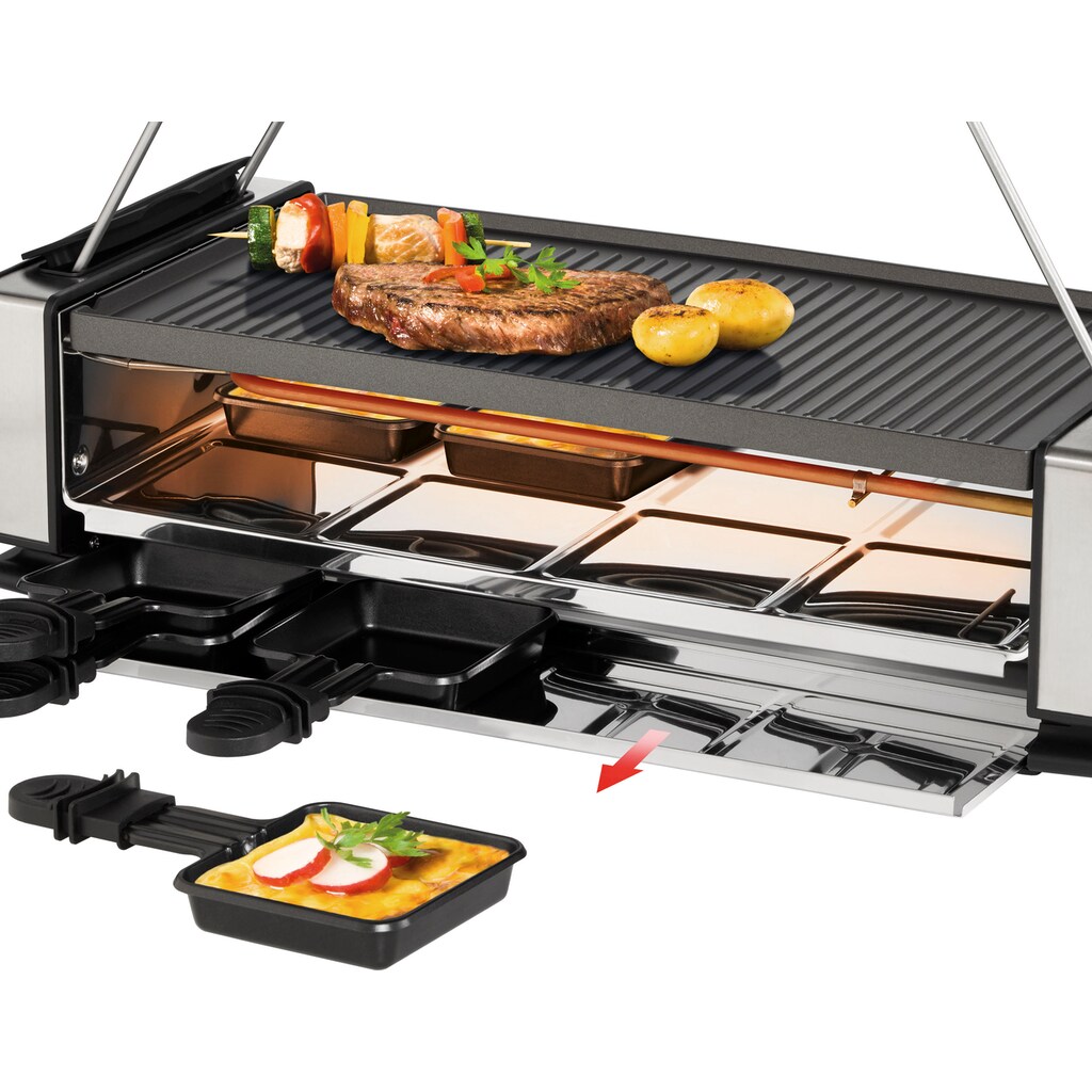 Unold Raclette »Smokeless 48785«, 8 St. Raclettepfännchen, 1200 W