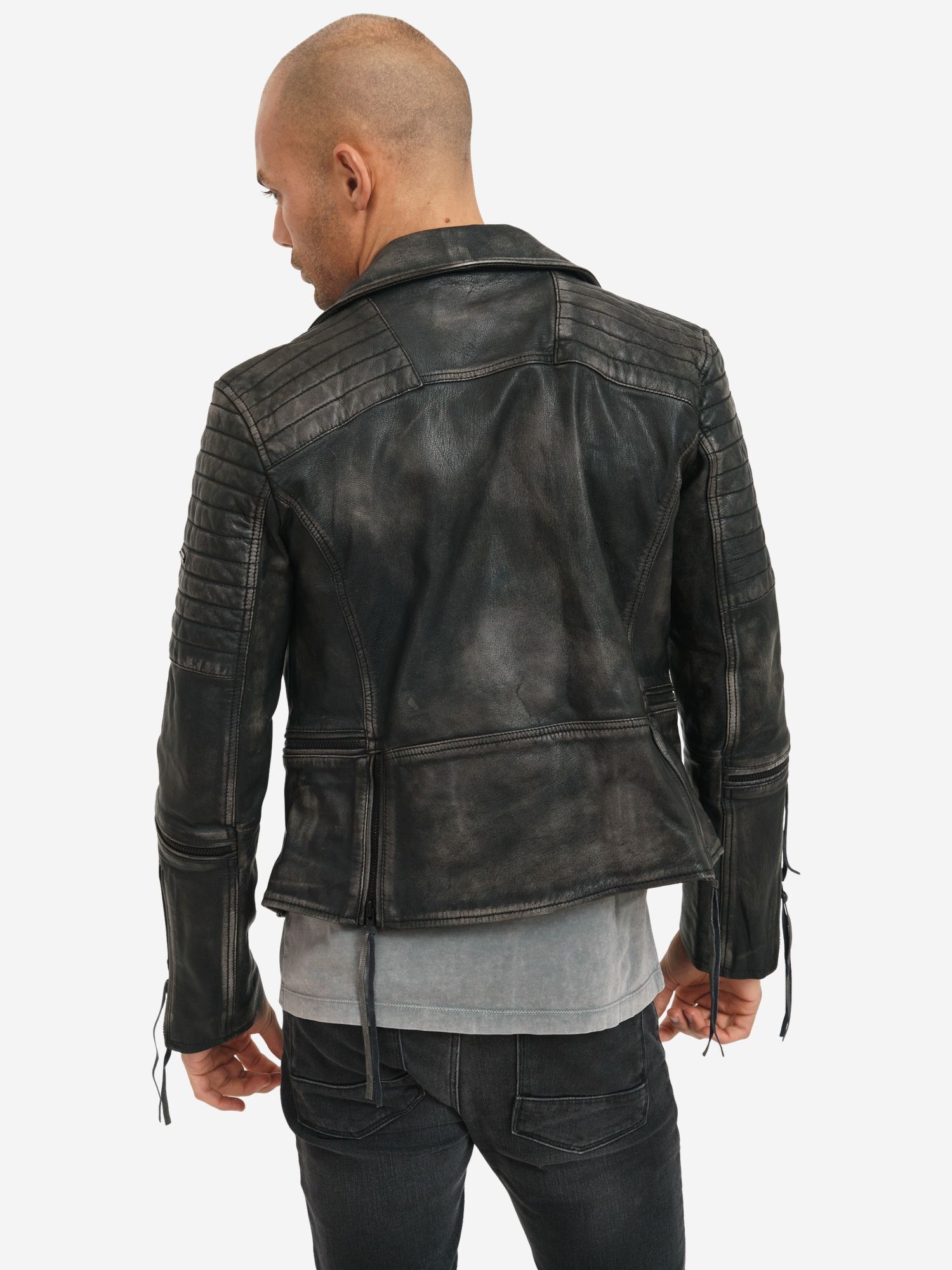 trueprodigy Lederjacke »Bryan mit Waschung und Reißverschlüssen« ohne Kapuze