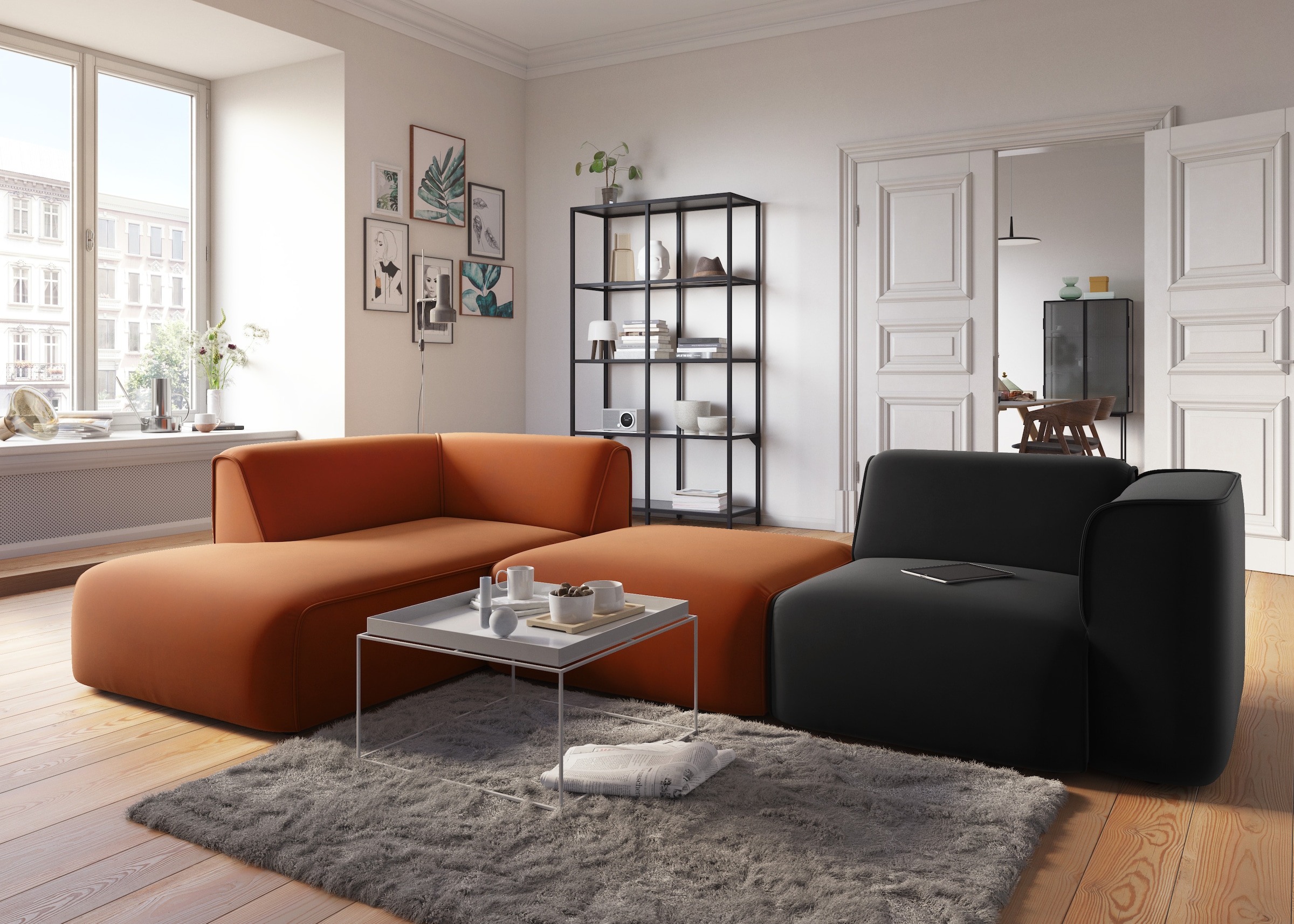 RAUM.ID Ottomane »Merid Chaiselongue, Maße B/T/H: 100/162/70 cm«, als Modul oder separat verwendbar, für individuelle Zusammenstellung