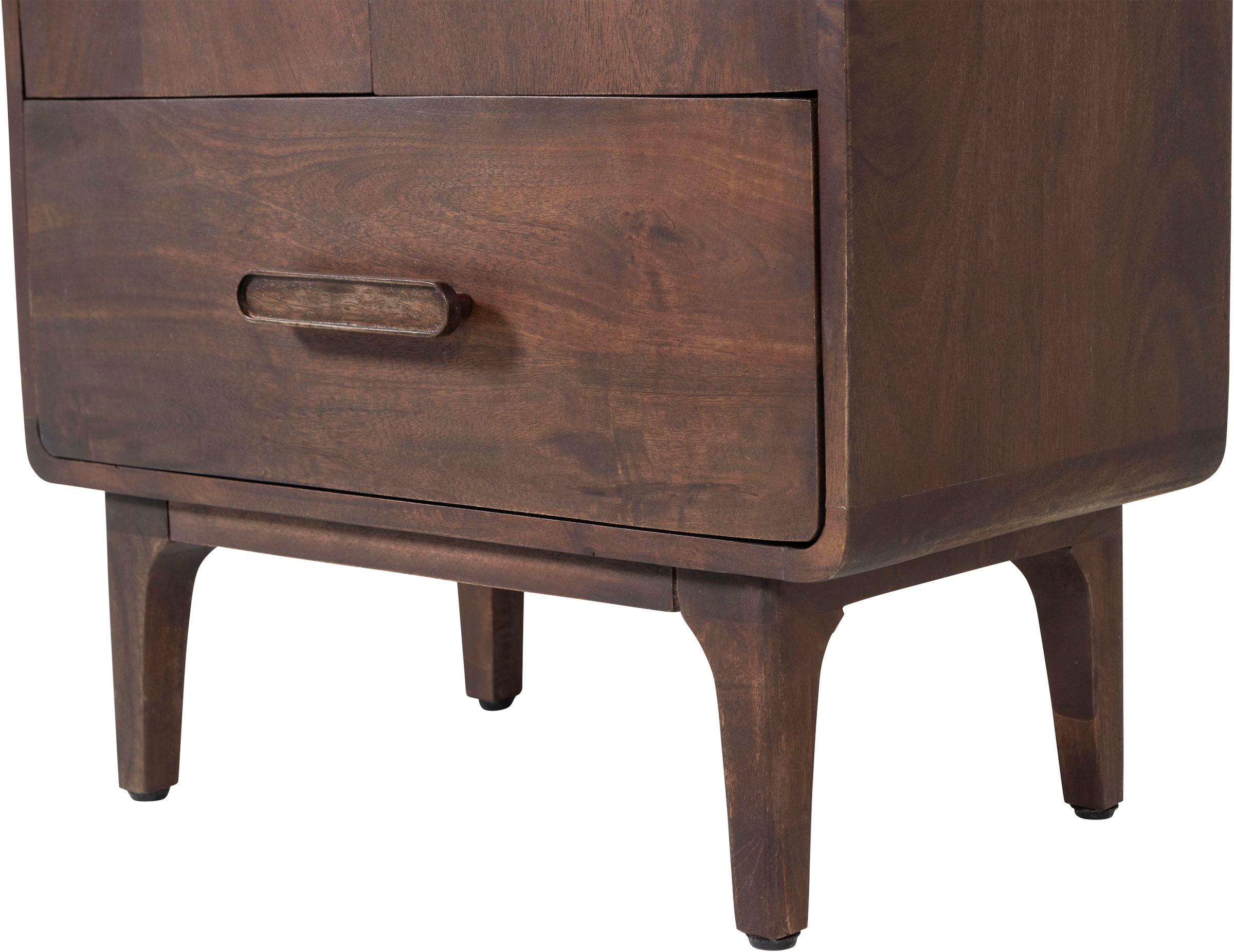 WOOOD Mehrzweckschrank »Liya Massivholz Mangoholz mit abgerundeten Ecken B 60x D 35x H 200 cm« Tragkraft 20 kg, einfach zu montieren, sichtbare Maserung