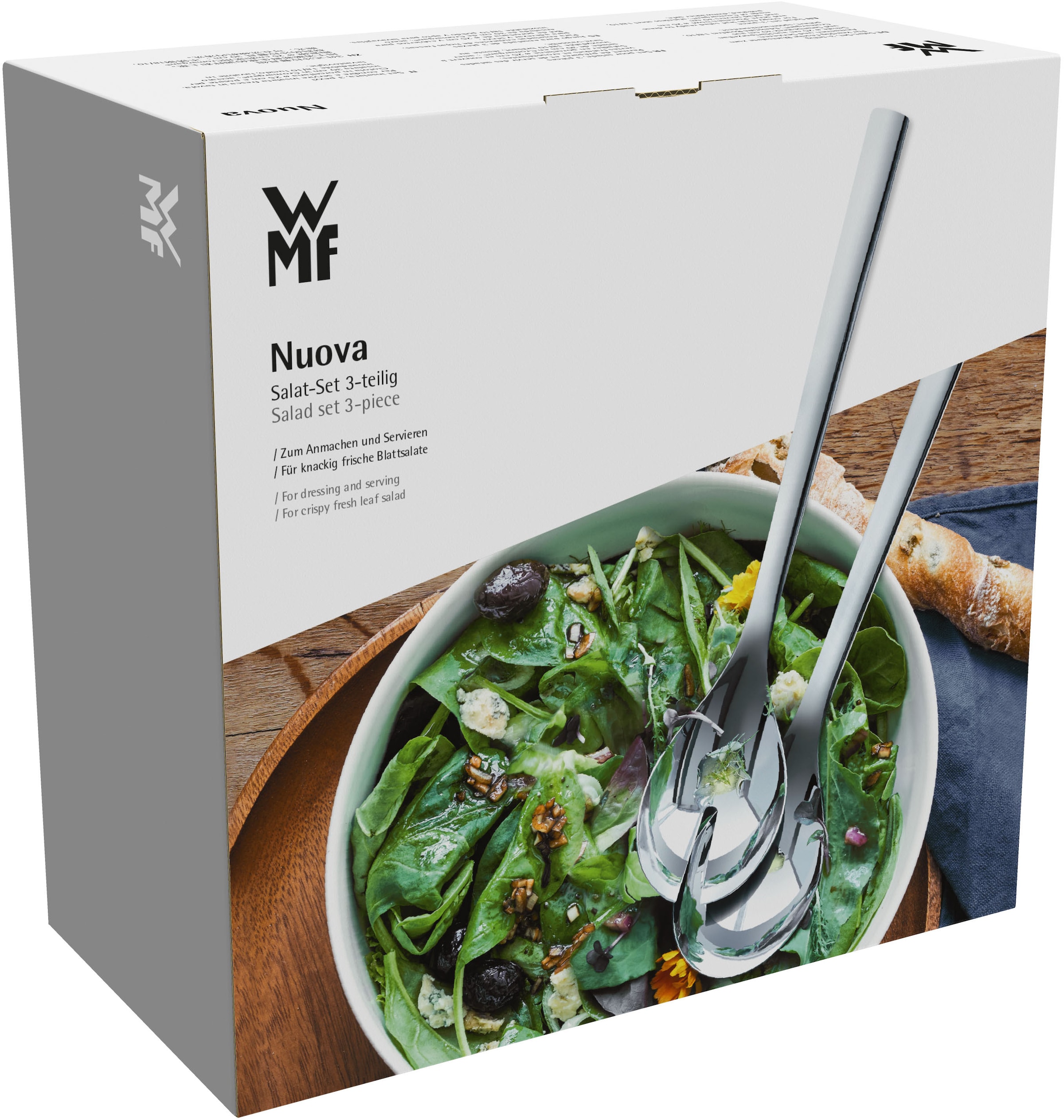 WMF Salatbesteck »Nuova« 2x Salatbesteck, 1x Porzellan-Salatschüssel, Geschenkverpackung