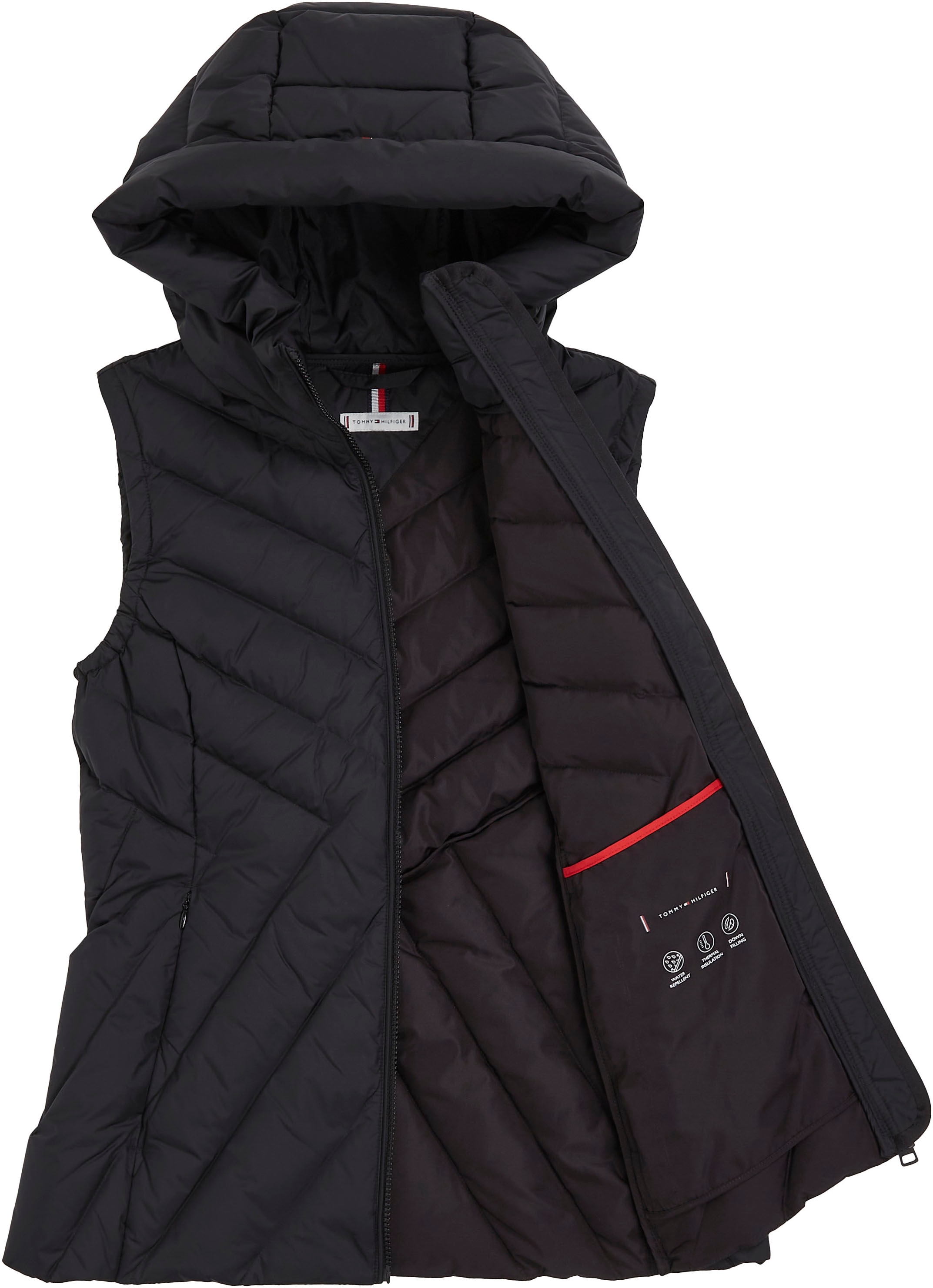 Tommy Hilfiger Steppweste »CHEVRON MW PADDED VEST«, mit mittelstarker Wattierung und Tommy Hilfiger Markenlabel