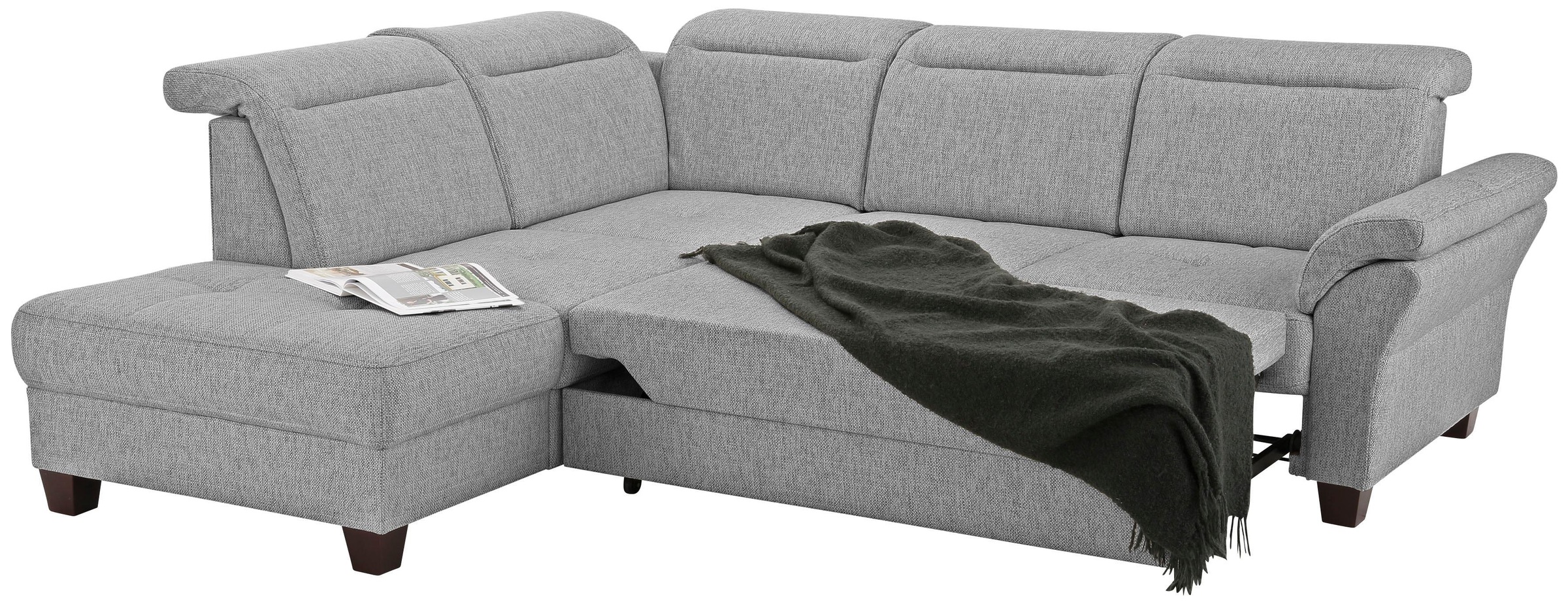 Home affaire Ecksofa »Solvei L-Form«, wahlweise auch mit Kopfteilverstellung und Bettfunktion, Federkern