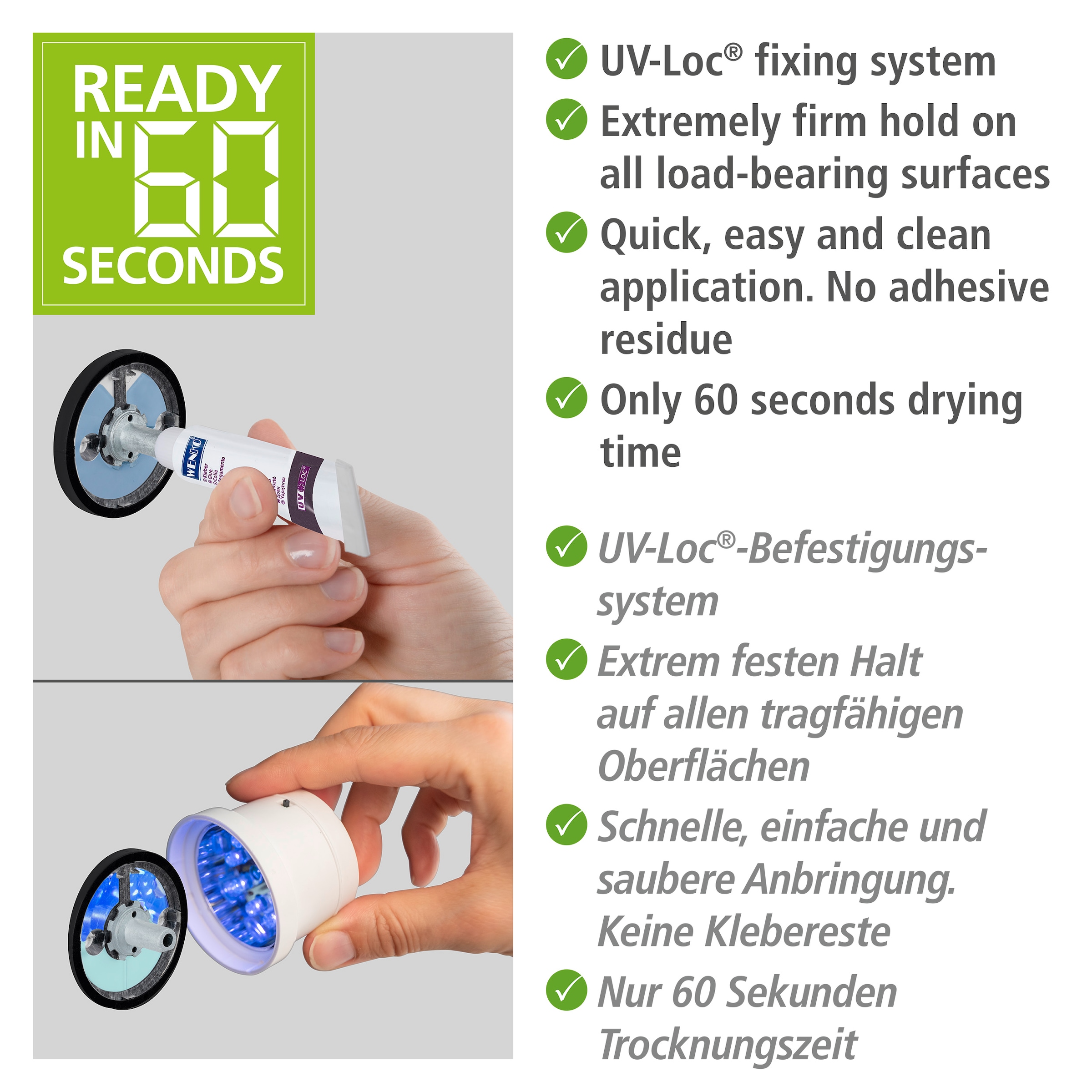 WENKO Handtuchring »UV-Loc® Udine« befestigen ohne Bohren