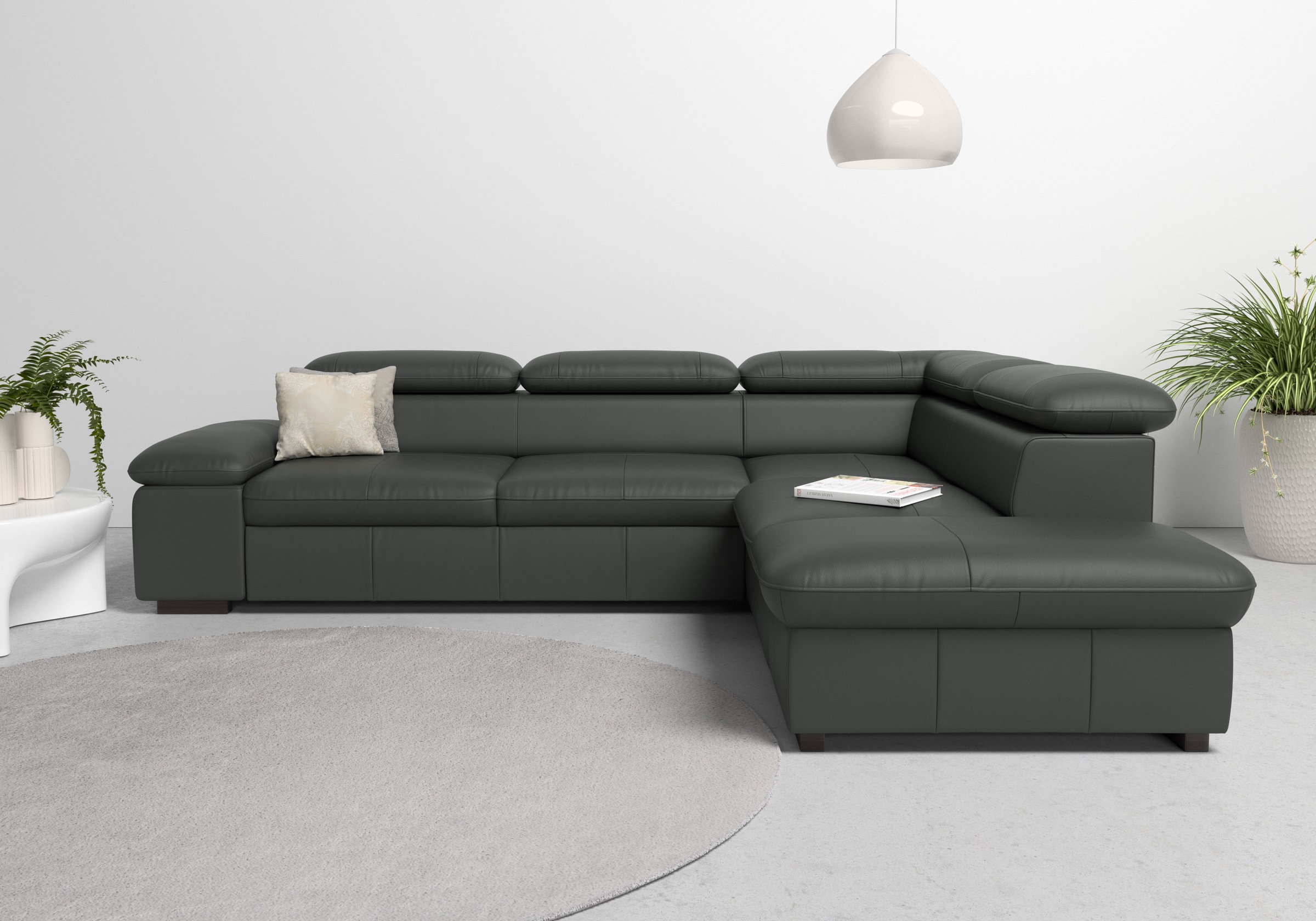 Home affaire Ecksofa »Alberto L-Form«, mit Kopfteilverstellung, wahlweise mit Bettfunktion