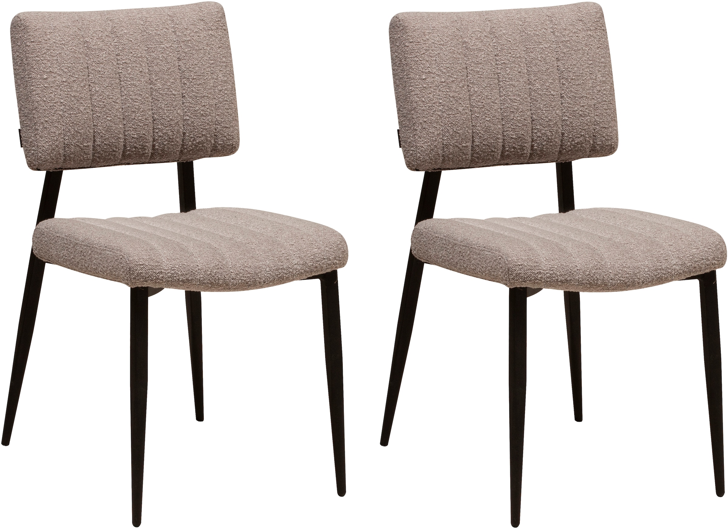 OMG Design, Esszimmerstuhl »Dirk« (Set) 2 Stk.moderner Boucle Bezug, bequem gepolstert, Toffee + Schwarz + Toffee, Stoff,