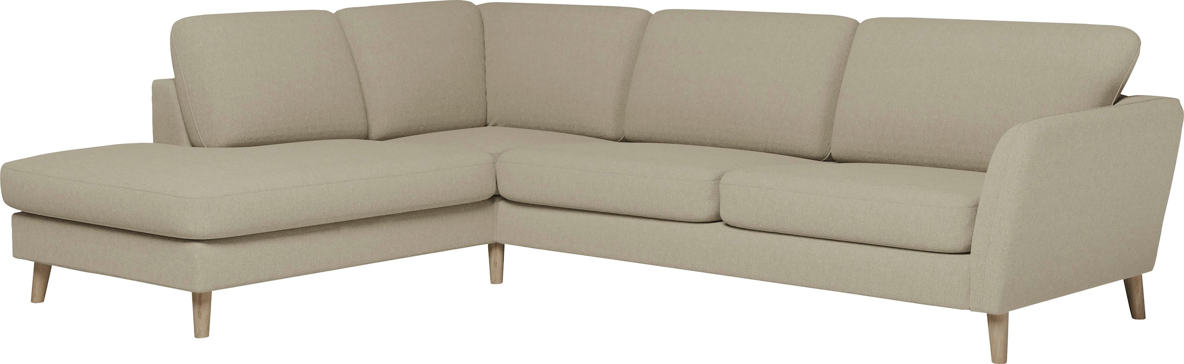 Home affaire Ecksofa »MARSEILLE 278/202 cm, L-Form, Ottom. rechts/links«, Massivholzbeine aus Eiche, in verschieden Bezügen und Farbvarianten
