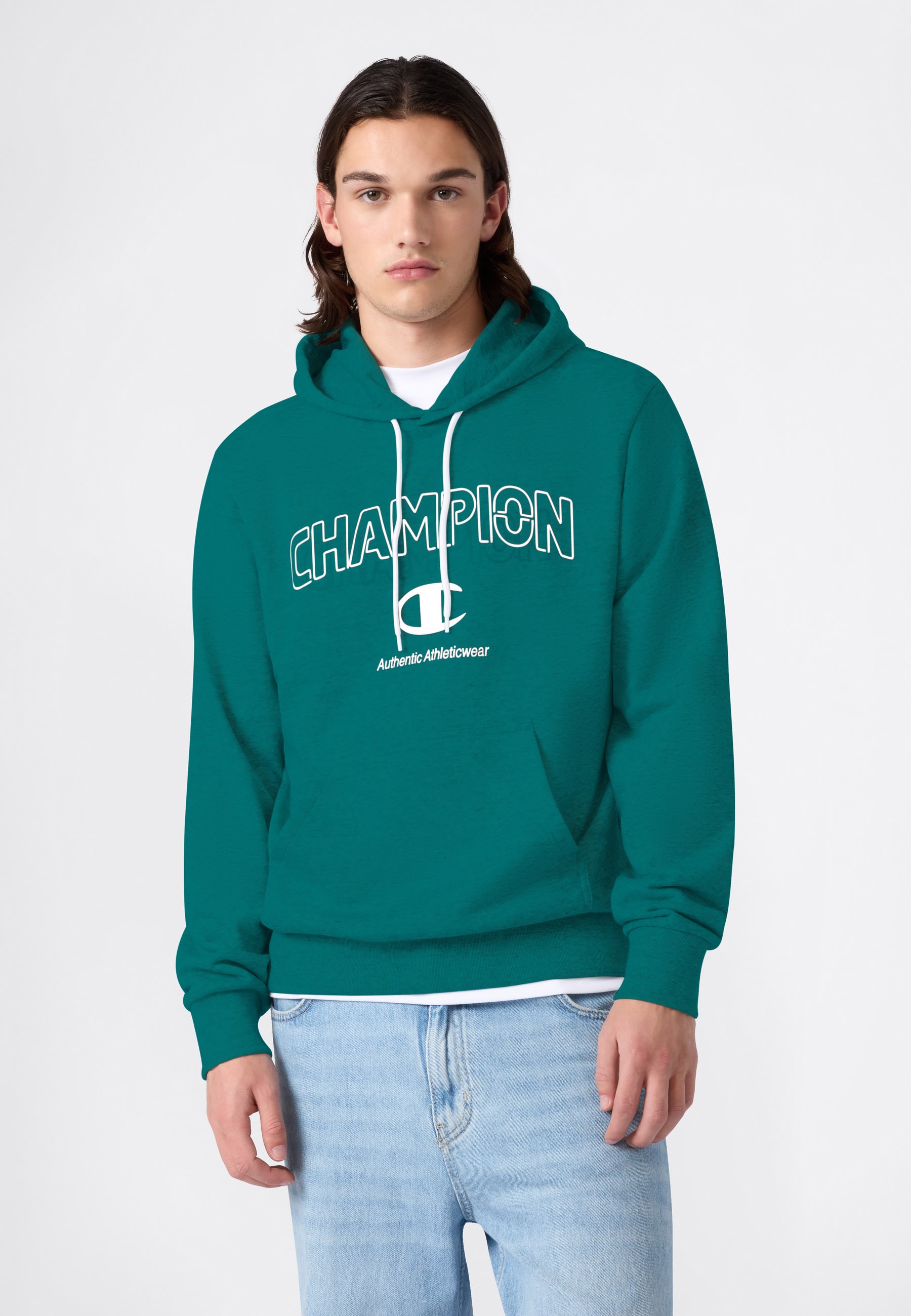 Champion Kapuzensweatshirt »Graphic Terry Hoodie«, mit Rundhalsausschnitt, aus Baumwolle und Polyester
