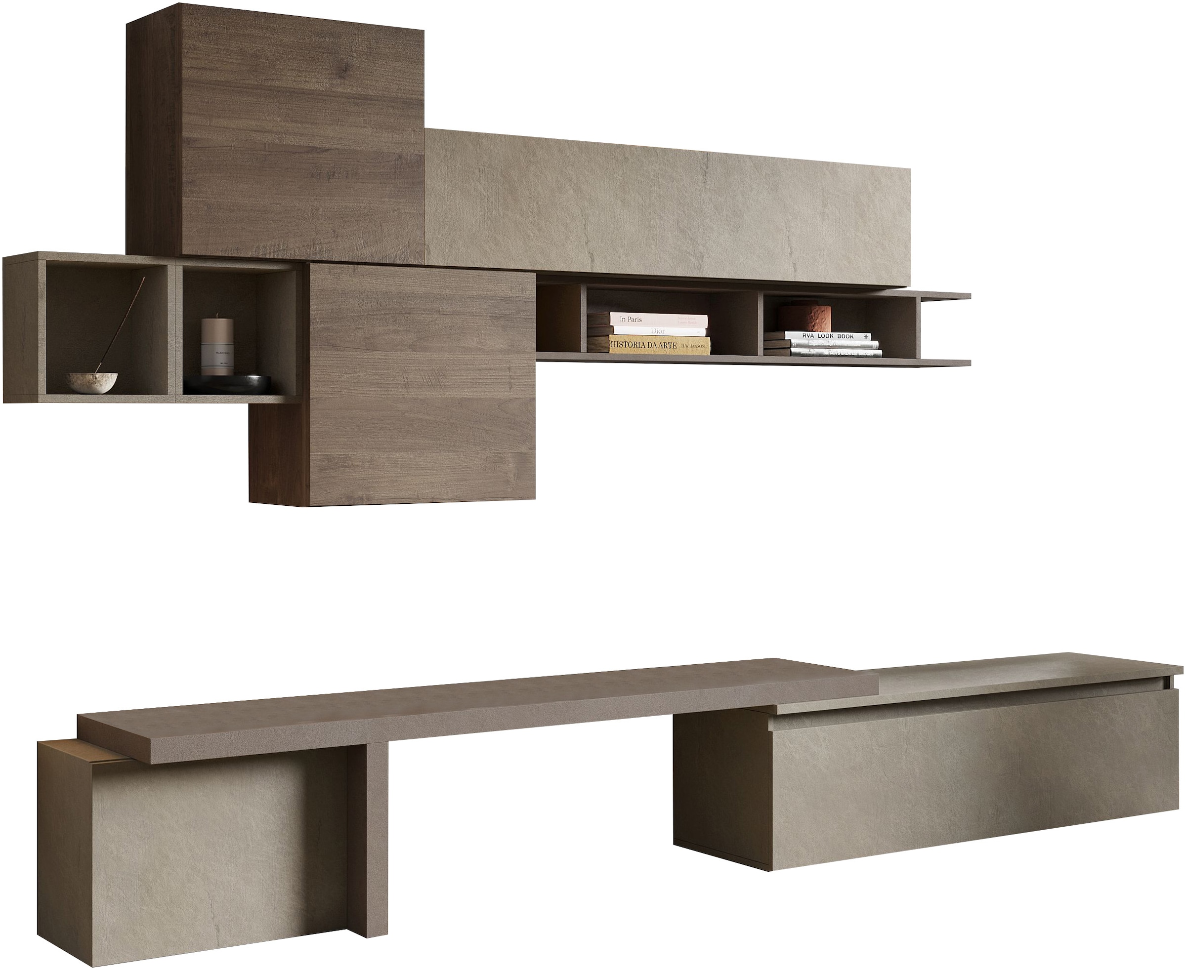 Home affaire Wohnwand »Infinity, 8tlg. Breite 330 cm, Höhe variabel (Lowboard, T-Boden,«