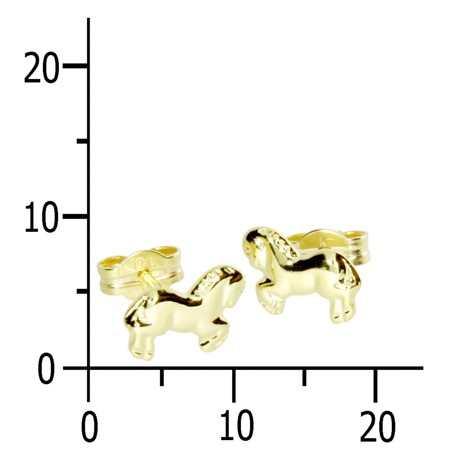 OSTSEE-SCHMUCK Paar Ohrstecker »- Pferd - Gold 333/000 -,«