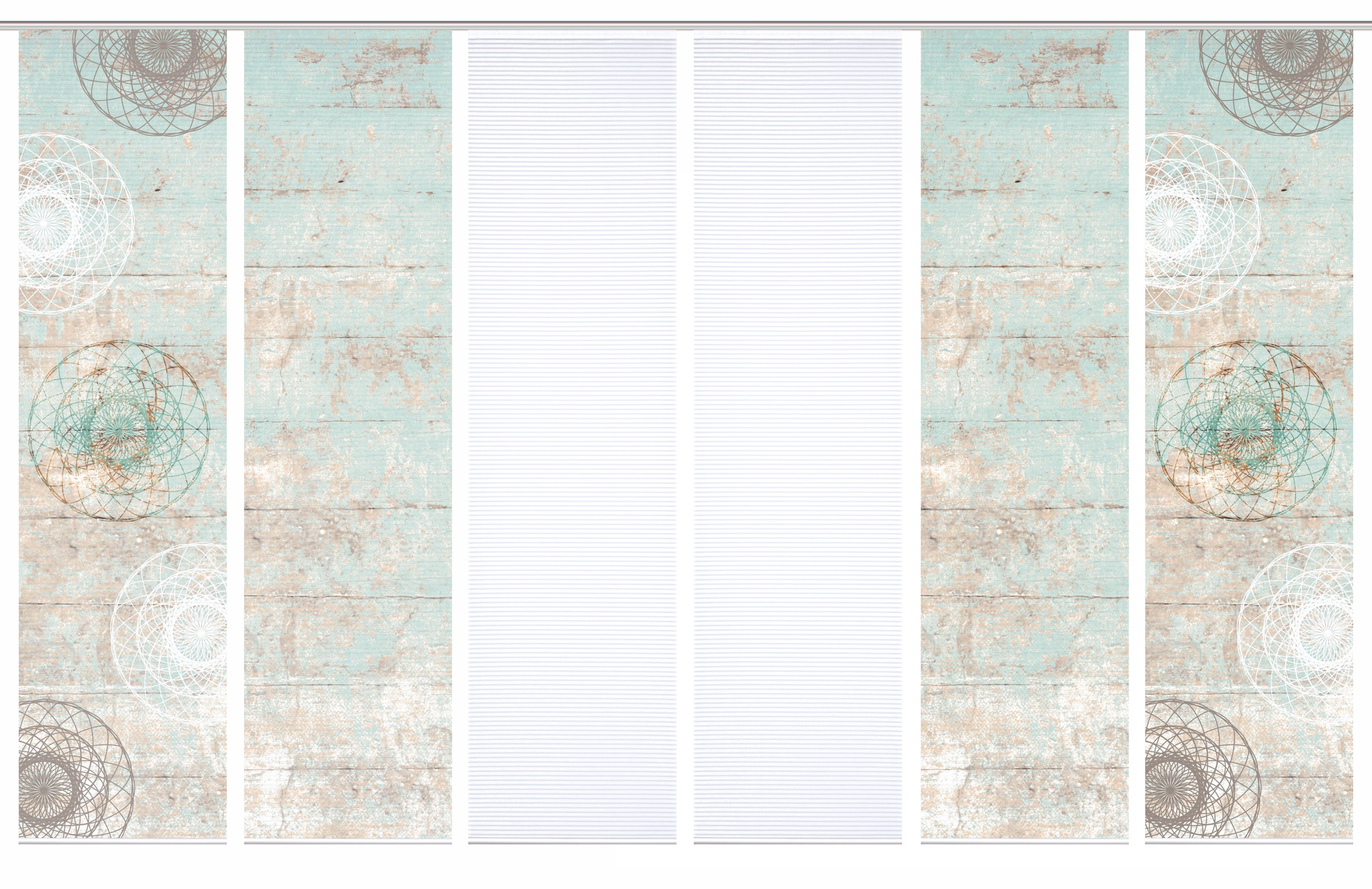 HOME in green Schiebegardine »MANDRIGA« Paneelwagen 6 Stk. tlg. SET DIGITALDRUCK,BAMBUSOPTIK RECYCELT