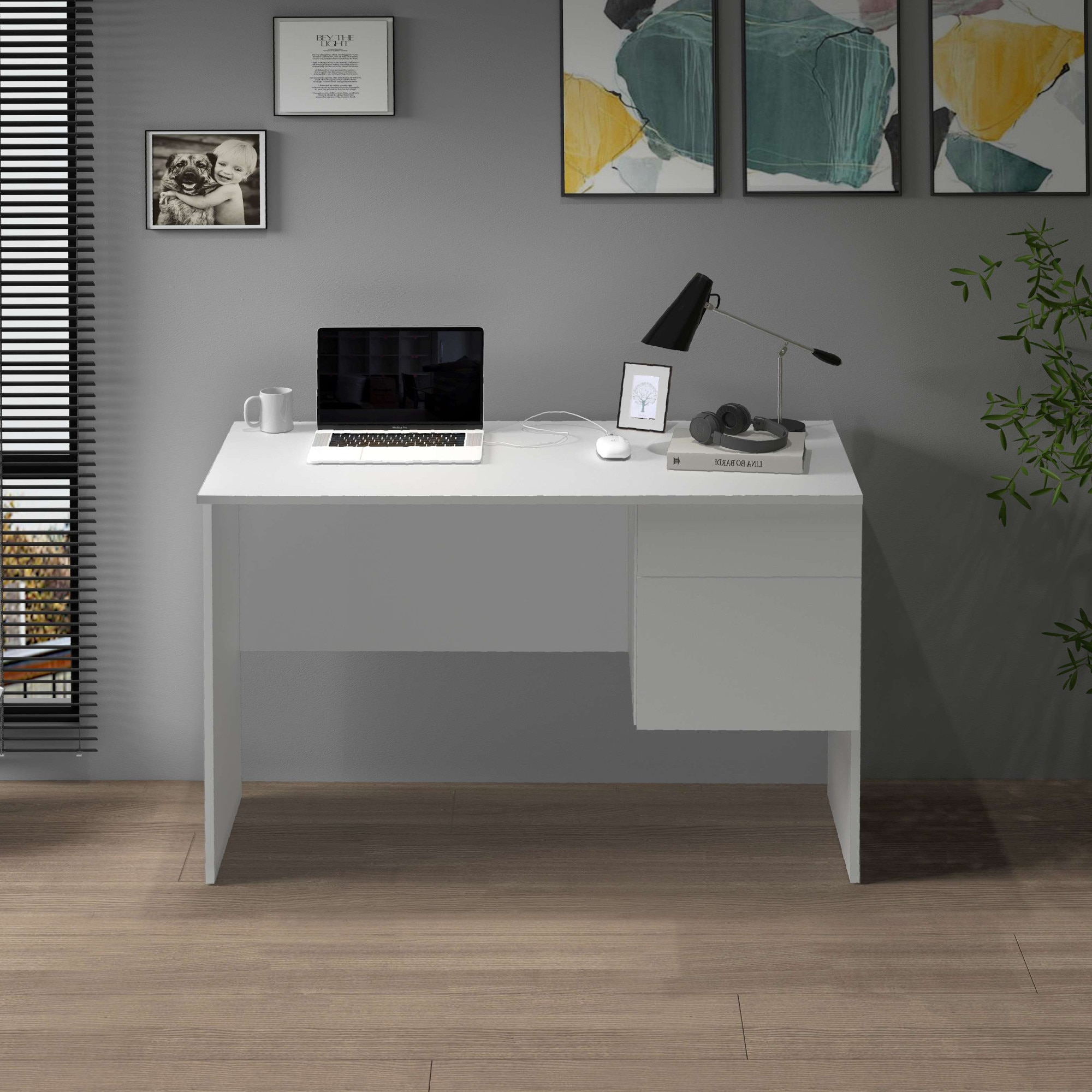 INOSIGN Schreibtisch »Essential, Schreibtisch, kleiner Computertisch, Bürotisch für Büro«, (1 St.), mit 1 Tür,1 Schublade, Arbeitsplatte Breite 110 cm