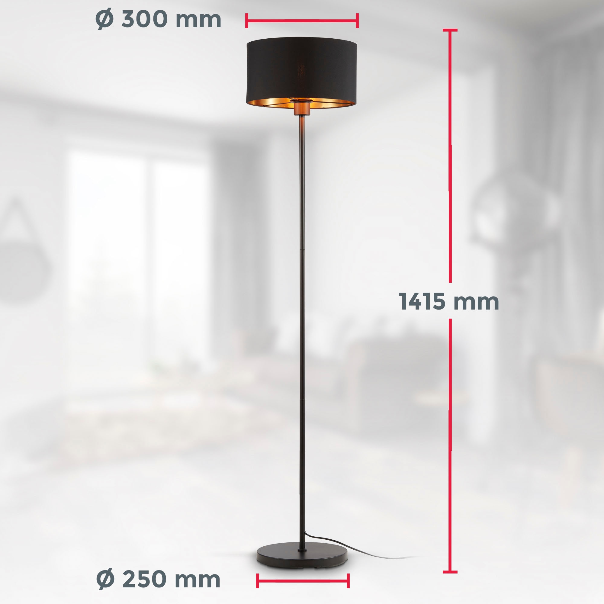 B.K.Licht Leuchten-Set, 2-teilig: Deckenleuchte (für 1 x E27) + Stehlampe (für 1 x E27)