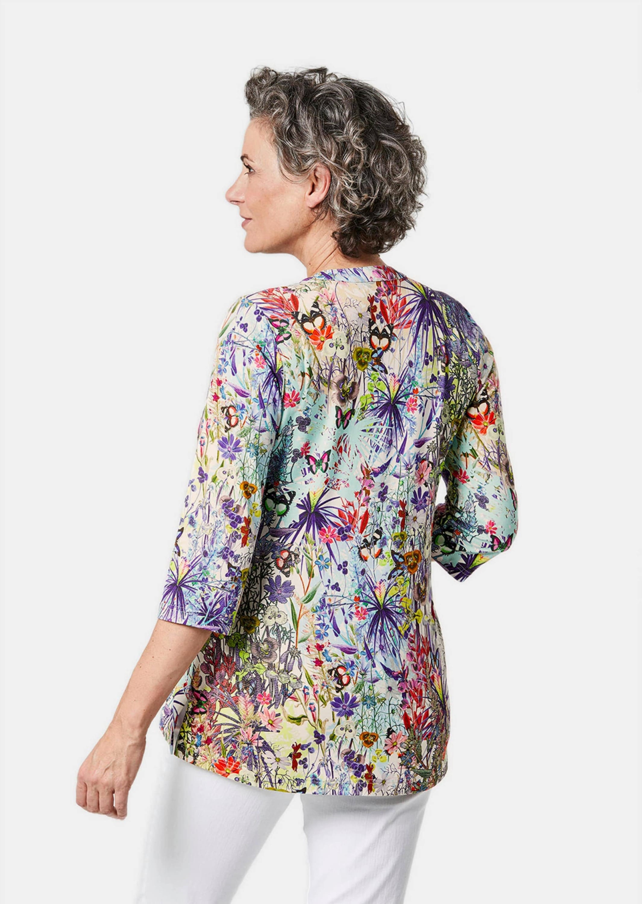 GOLDNER Print-Shirt »Kurzgröße Figurschmeichelndes Drucktunika-Shirt« Ohne