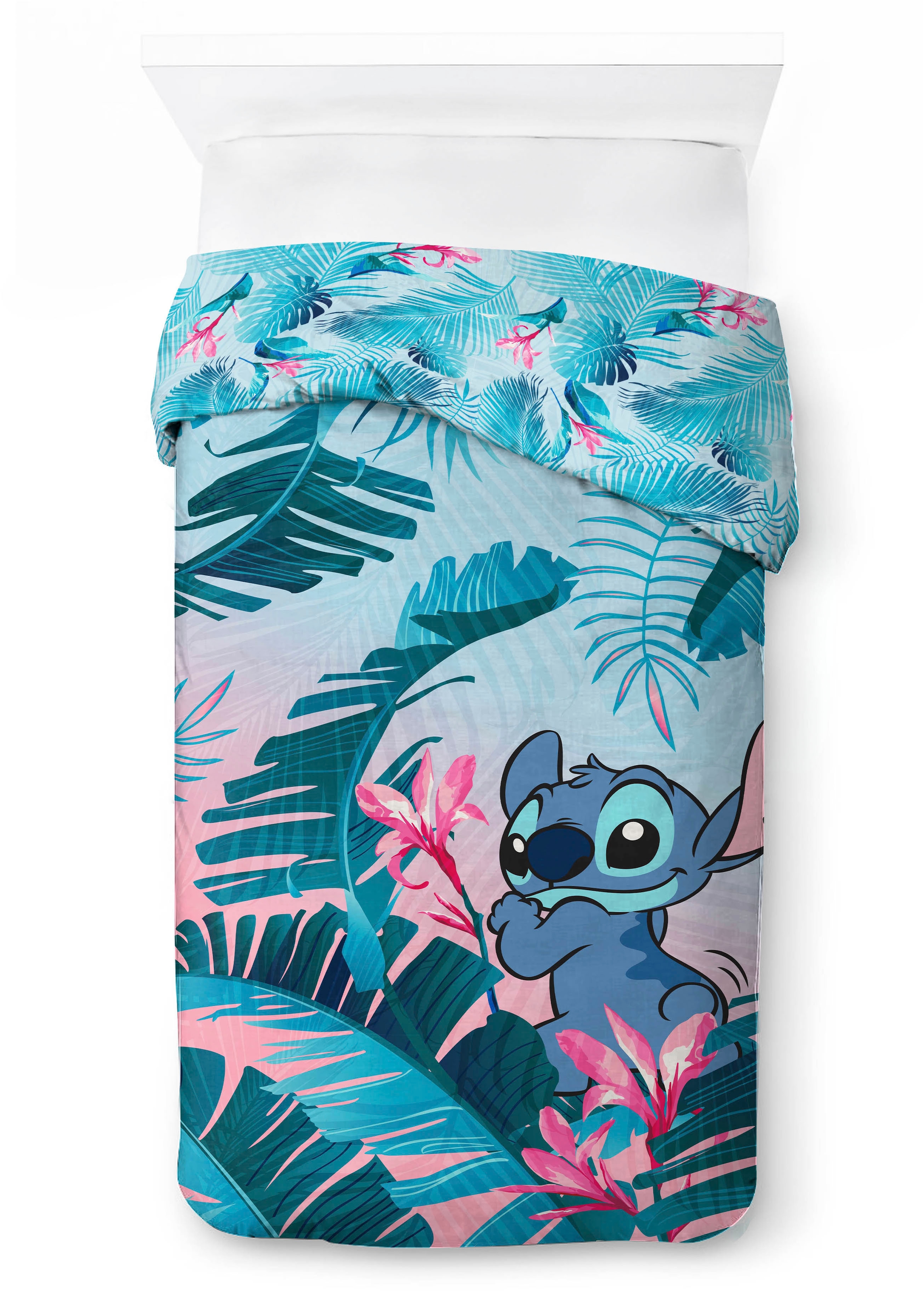 Disney Kinderbettwäsche »Disney Lilo & Stitch Bettbezug-Set 135x200 cm + Kissenbezug 80x80 cm« 2 tlg. 100 % Baumwolle, maschinenwaschbar, wendbar