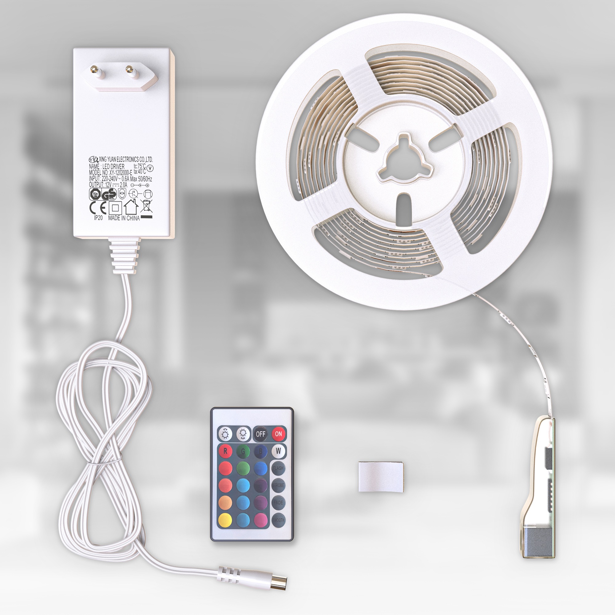 B.K.Licht LED Stripe, LED Band 3m, RGB, Fernbedienung, selbstklebend, Farbwechsel, kürzbar