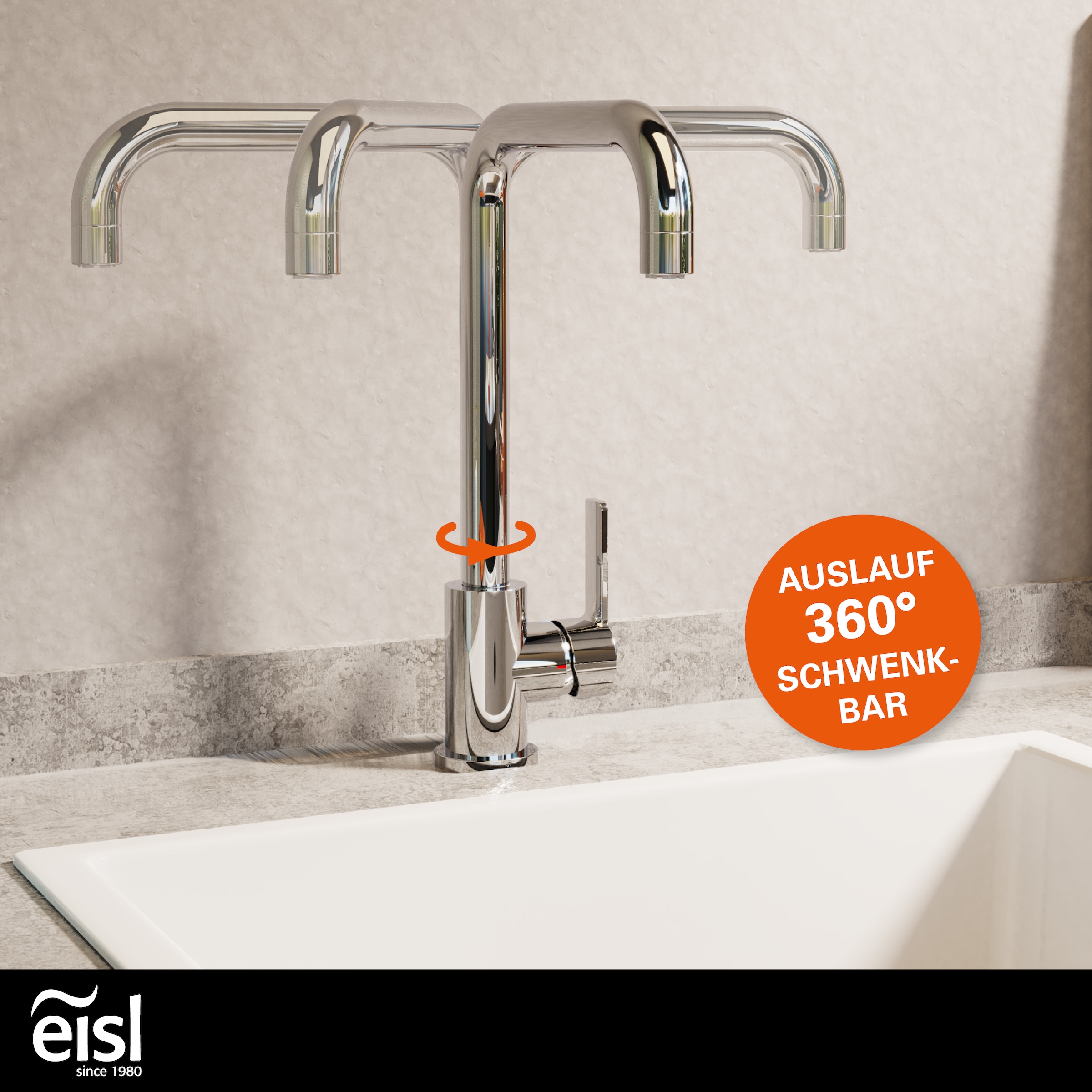 Eisl Spültischarmatur »Futura« Niederdruckarmatur, Dripless, Cold-Start, 360° schwenkbar