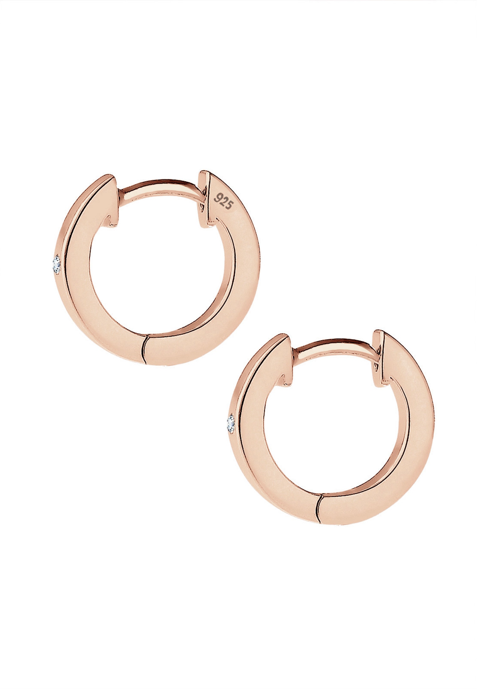 Elli DIAMONDS Paar Creolen »Ohrringe Creole Basic Diamant (0.03 ct) 925 Sterling Silber«