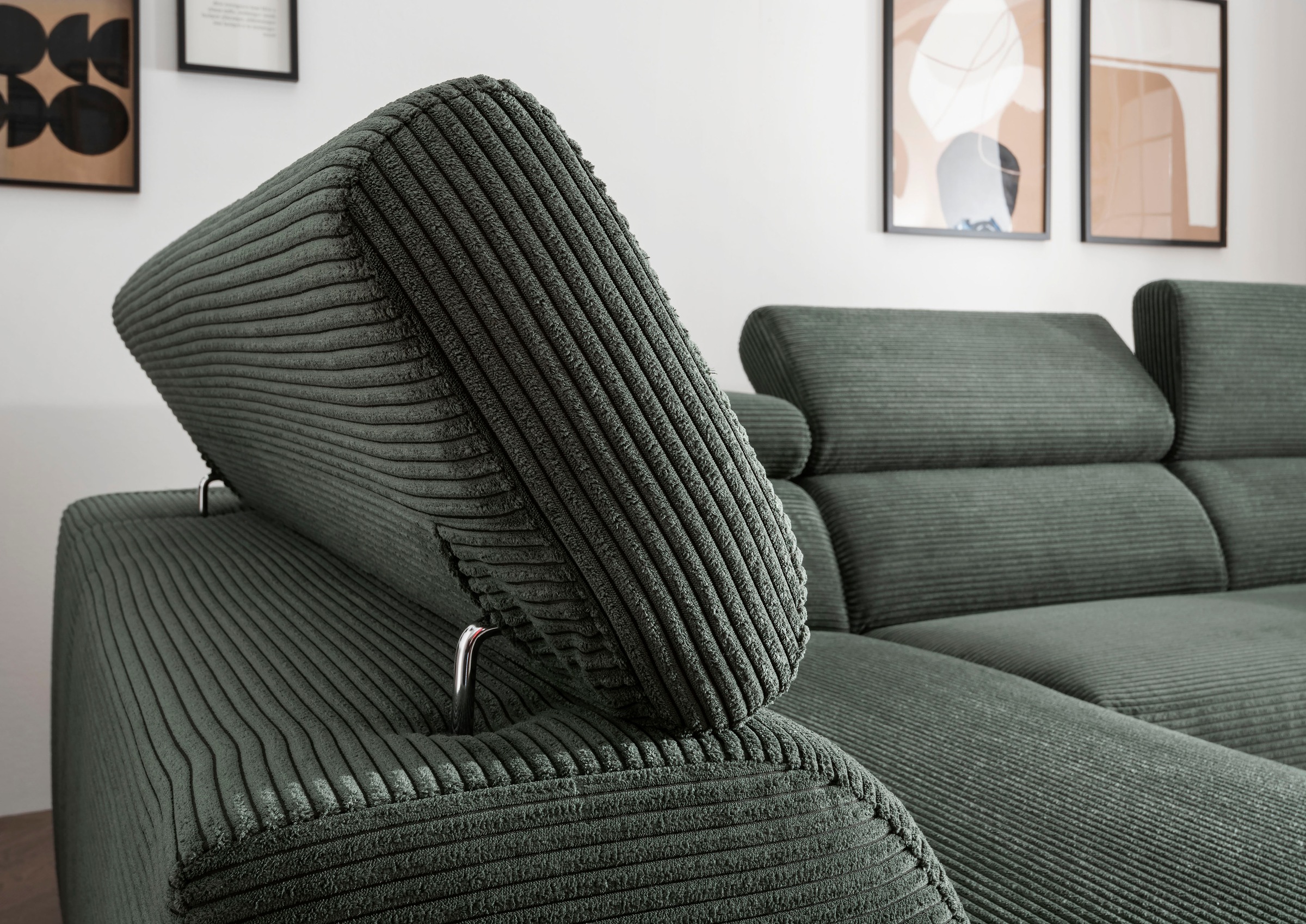alina Ecksofa »Hikari« wahlweise mit Sitzvorzug, in modernem Cordstoff, Breite 302 cm